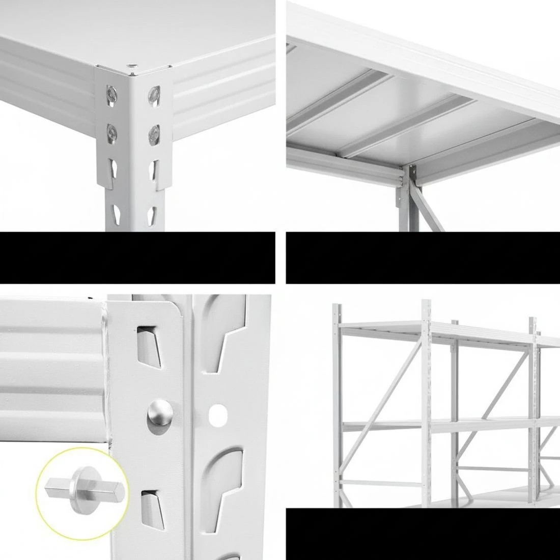 4 3Mx2M Giantz Garage Shelving Warehouse Rack - White, 4 of 4