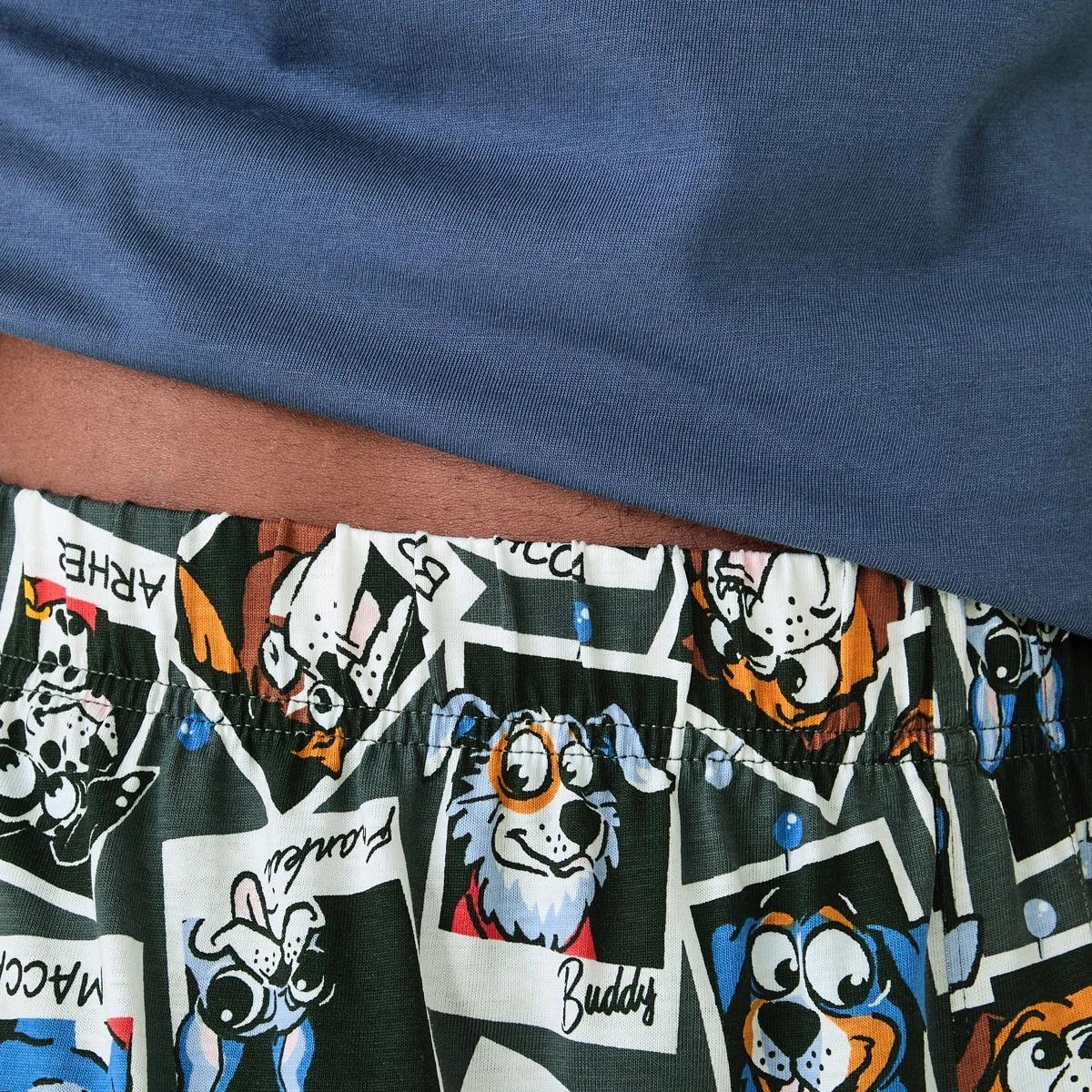 7 Short Sleeve Knit Top and Shorts Pyjama Set Dogs Out, 7 of 8