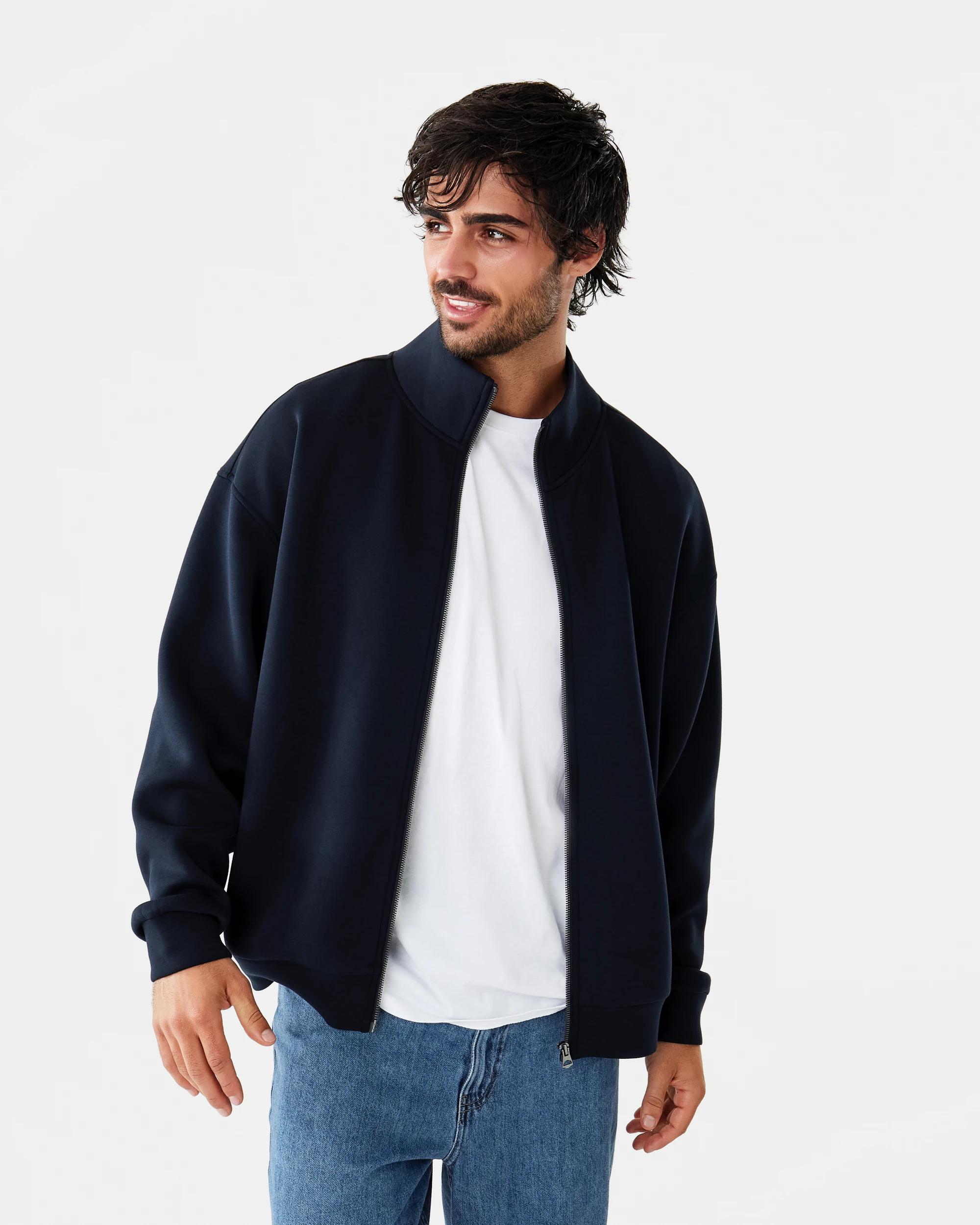 1 Scuba Funnel Neck Zip Through Sweatshirt Sky Cptn, 1 of 9