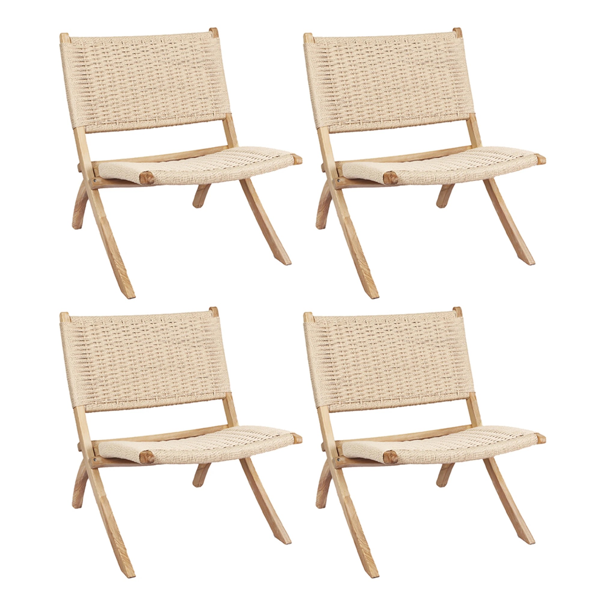 1 Levede 4x Rattan Accent Chair Foldable - Natural, 1 of 8