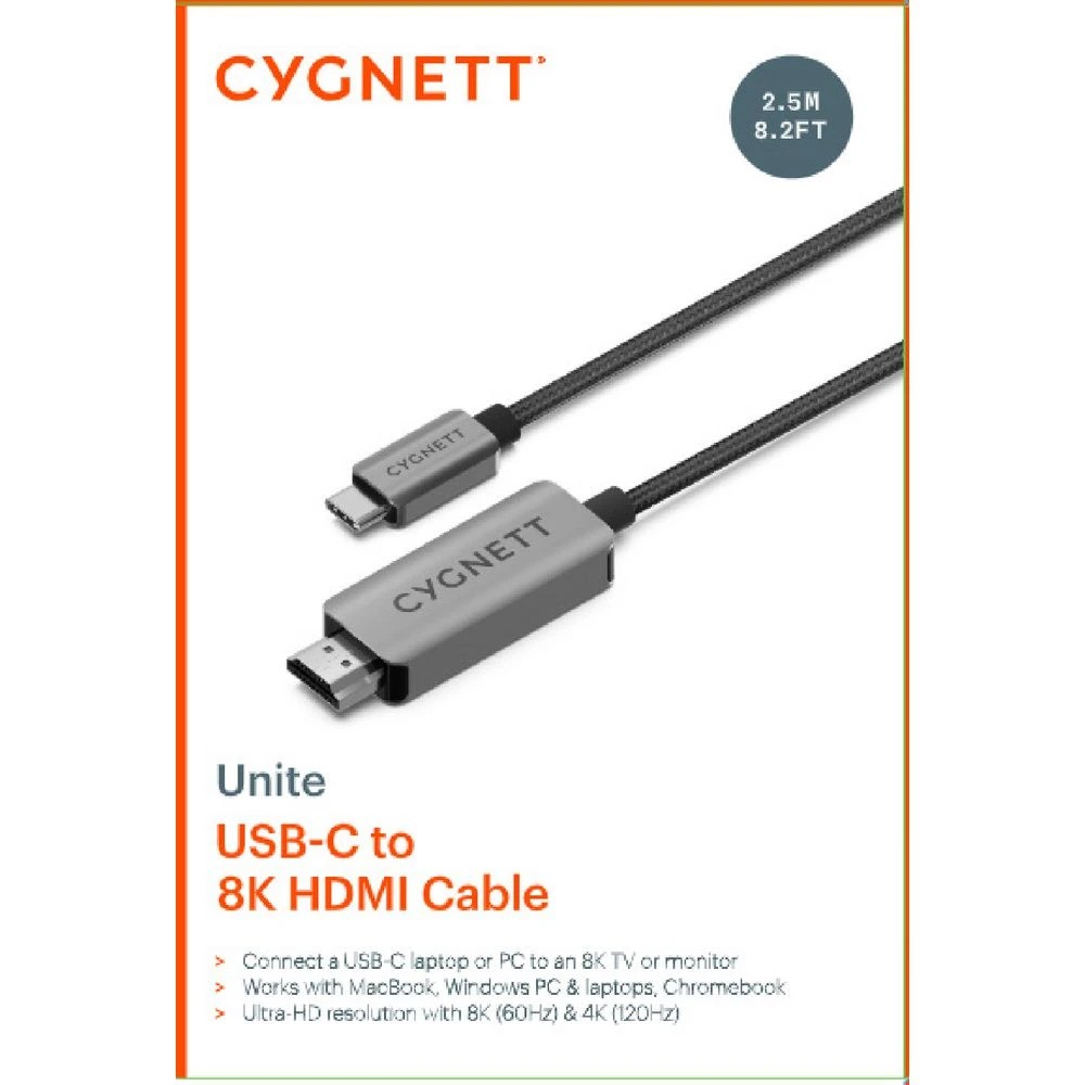 2 Cygnett Unite HDMI to USB-C 8K Braided Cable, 2 of 2