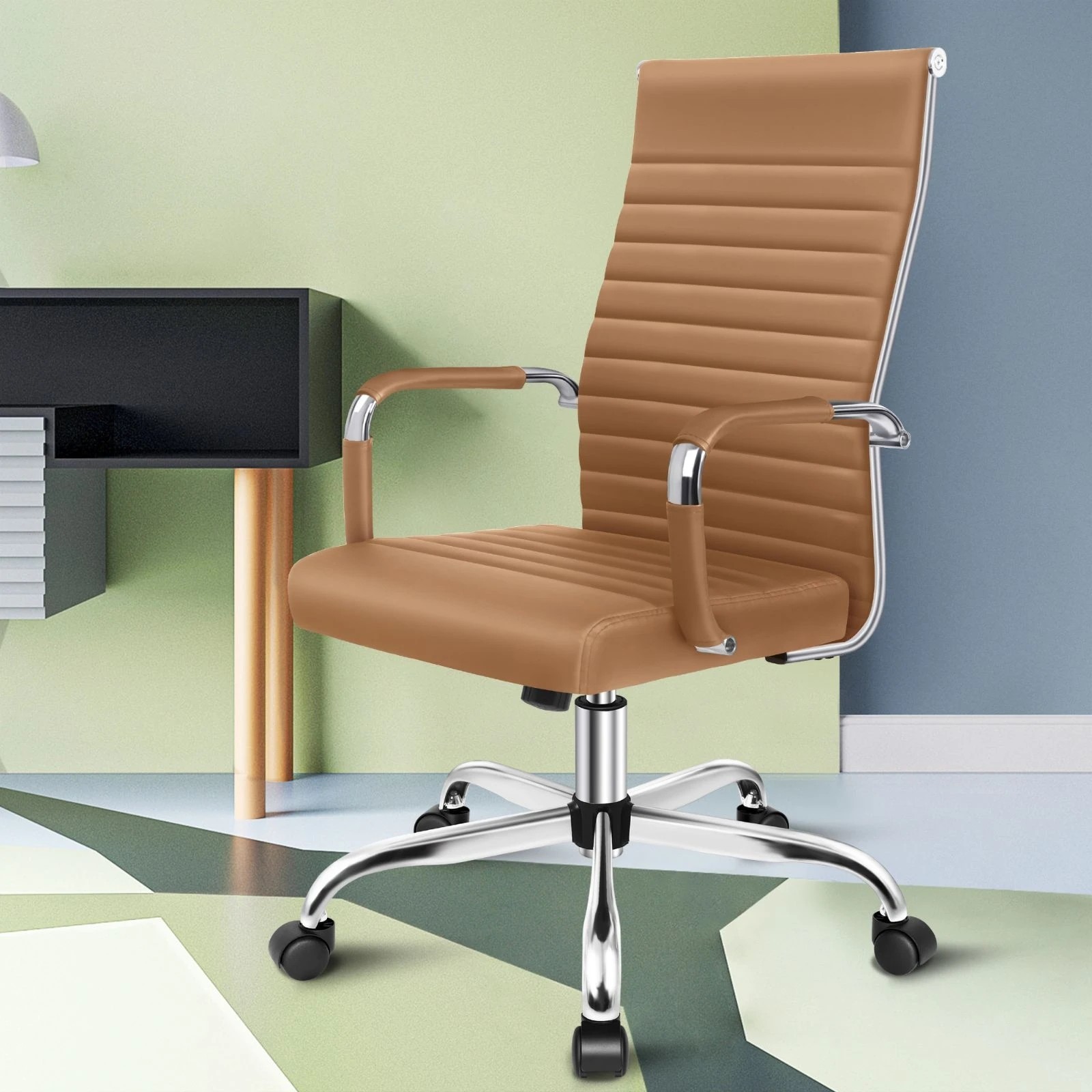 3 Alfordson Office Chair Executive Padded Seat Ergonomic Computer Study Gaming - Brown, 3 of 10