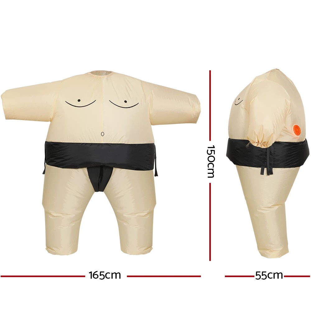 2 Jingle Jollys Inflatable Sumo Costume Adult Suit Blow Up Party Fancy Dress Halloween Cosplay - Multi, 2 of 6