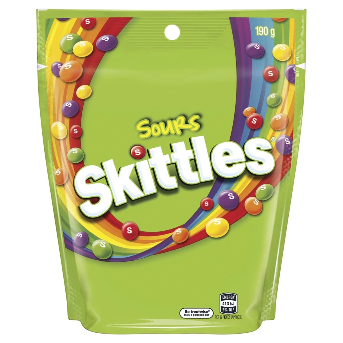 1 Skittles Sours Bag 190g, 1 of 2