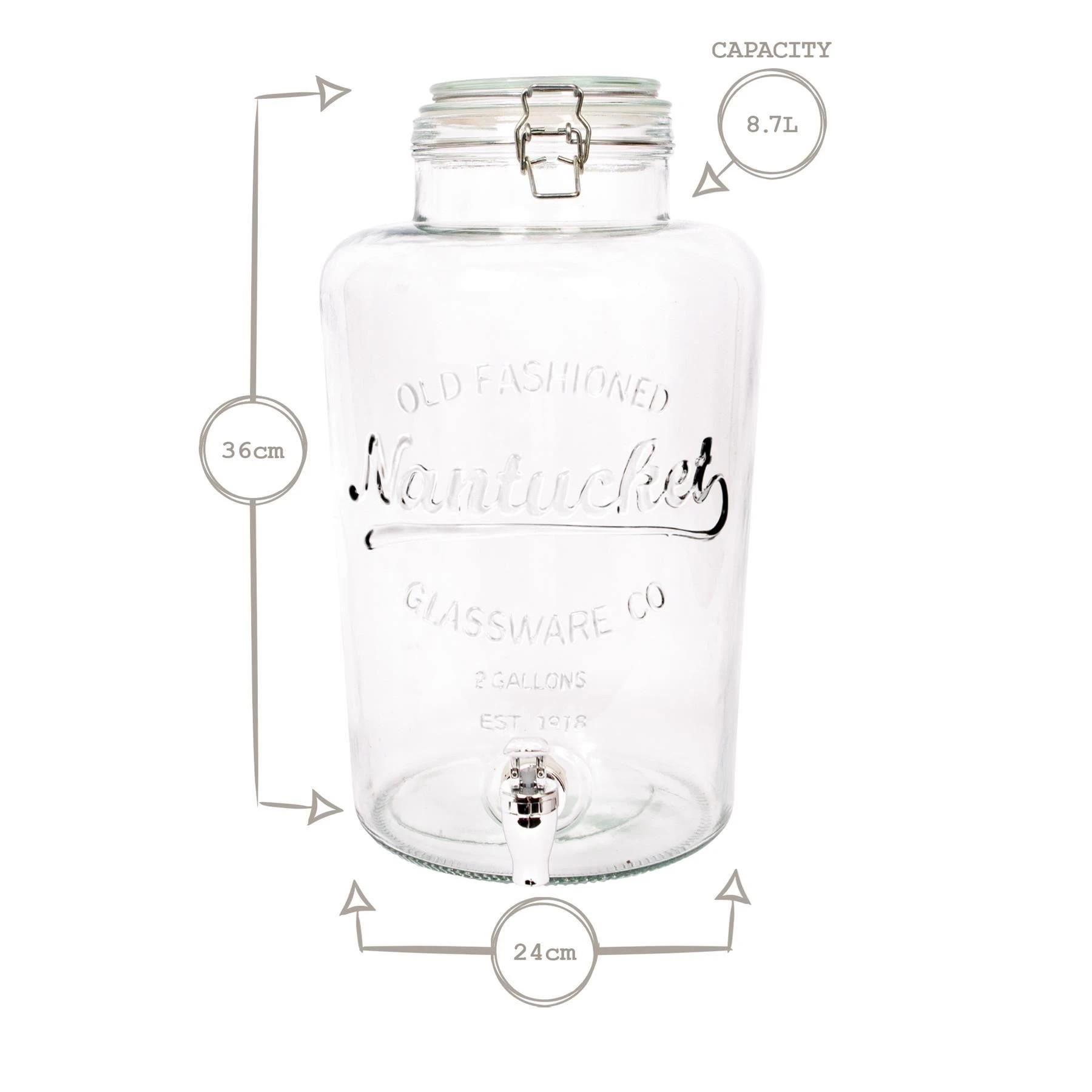 3 Rink Drink Glass Drinks Dispensers with Tap - 8.7L - Pack of 2 - Clear, 3 of 7