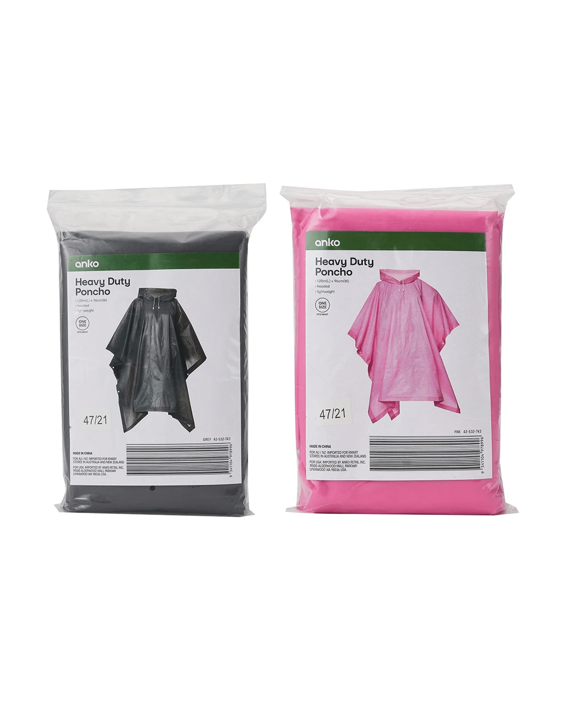 6 Heavy Duty Poncho - Assorted, 6 of 6