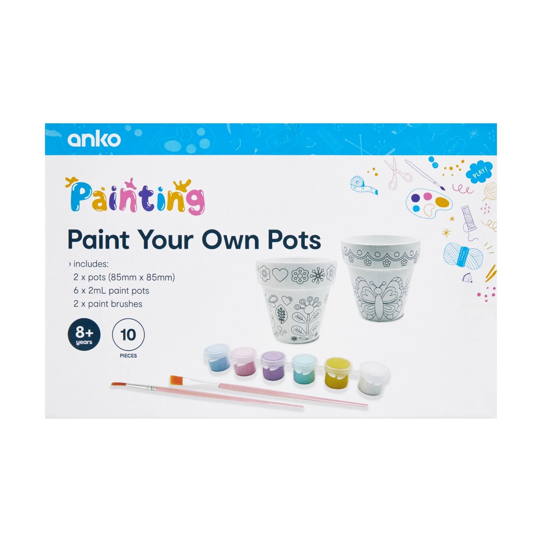 8 10 Piece Paint Your Own Pots, 8 of 8