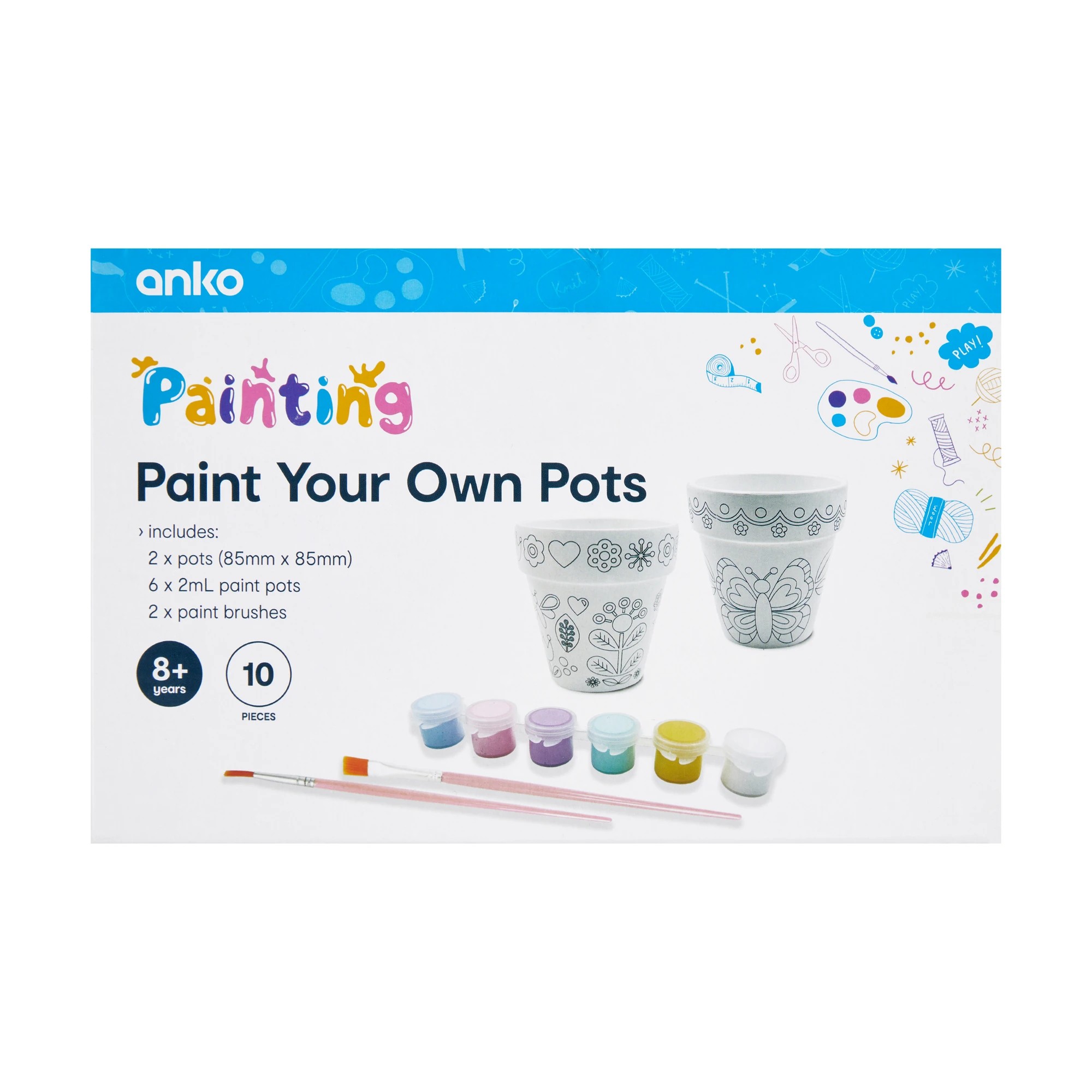8 10 Piece Paint Your Own Pots, 8 of 8