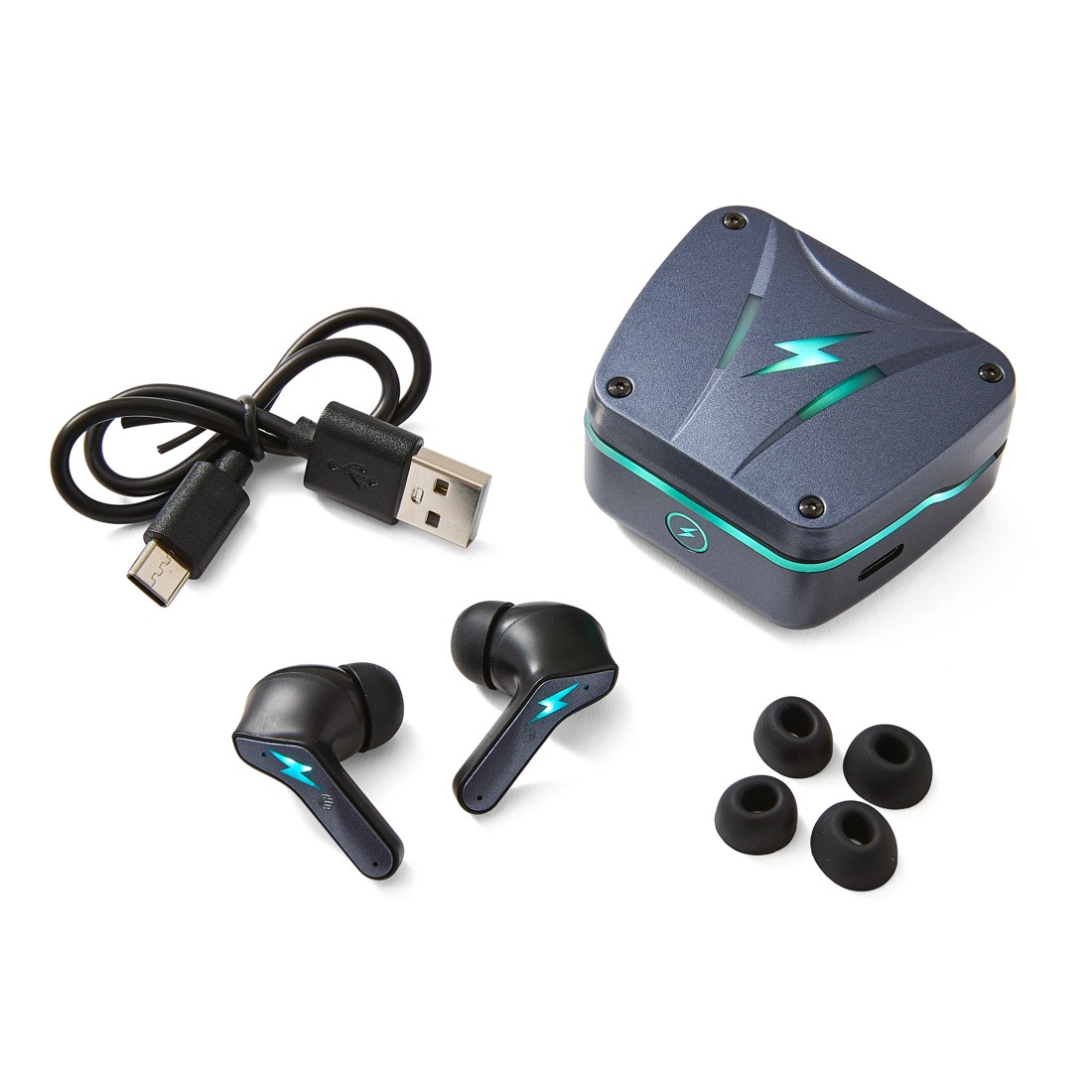 7 True Wireless Stereo Gaming Earphones - Black, 7 of 8