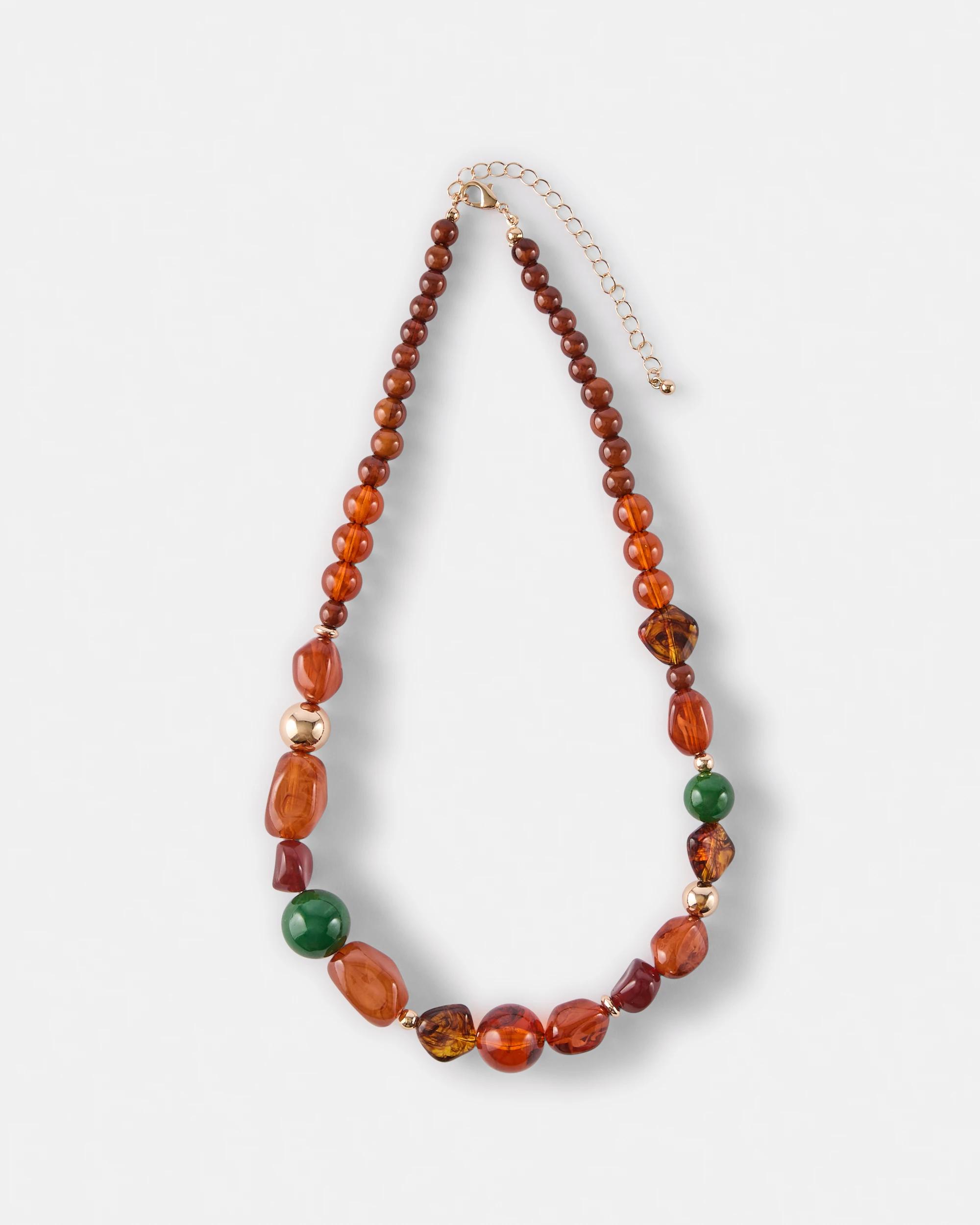 2 Graduated Bead Necklace - Brown Brown, 2 of 5