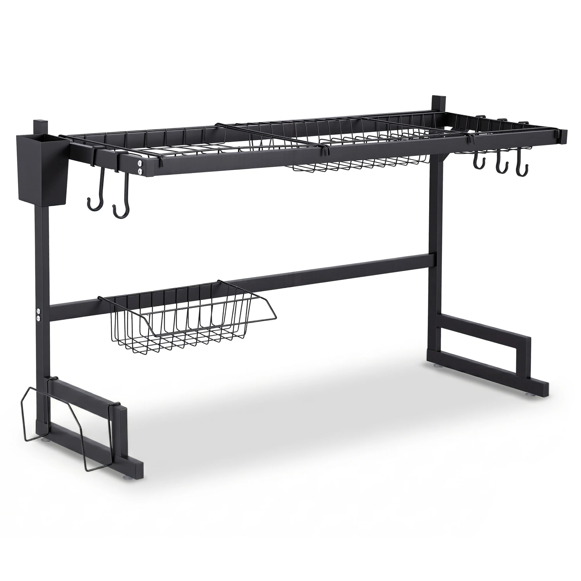 1 Cefito Dish Drying Rack for Kitchen Storage Organisation Kitchen Sink Organiser Dish Drainer - Black, 1 of 2