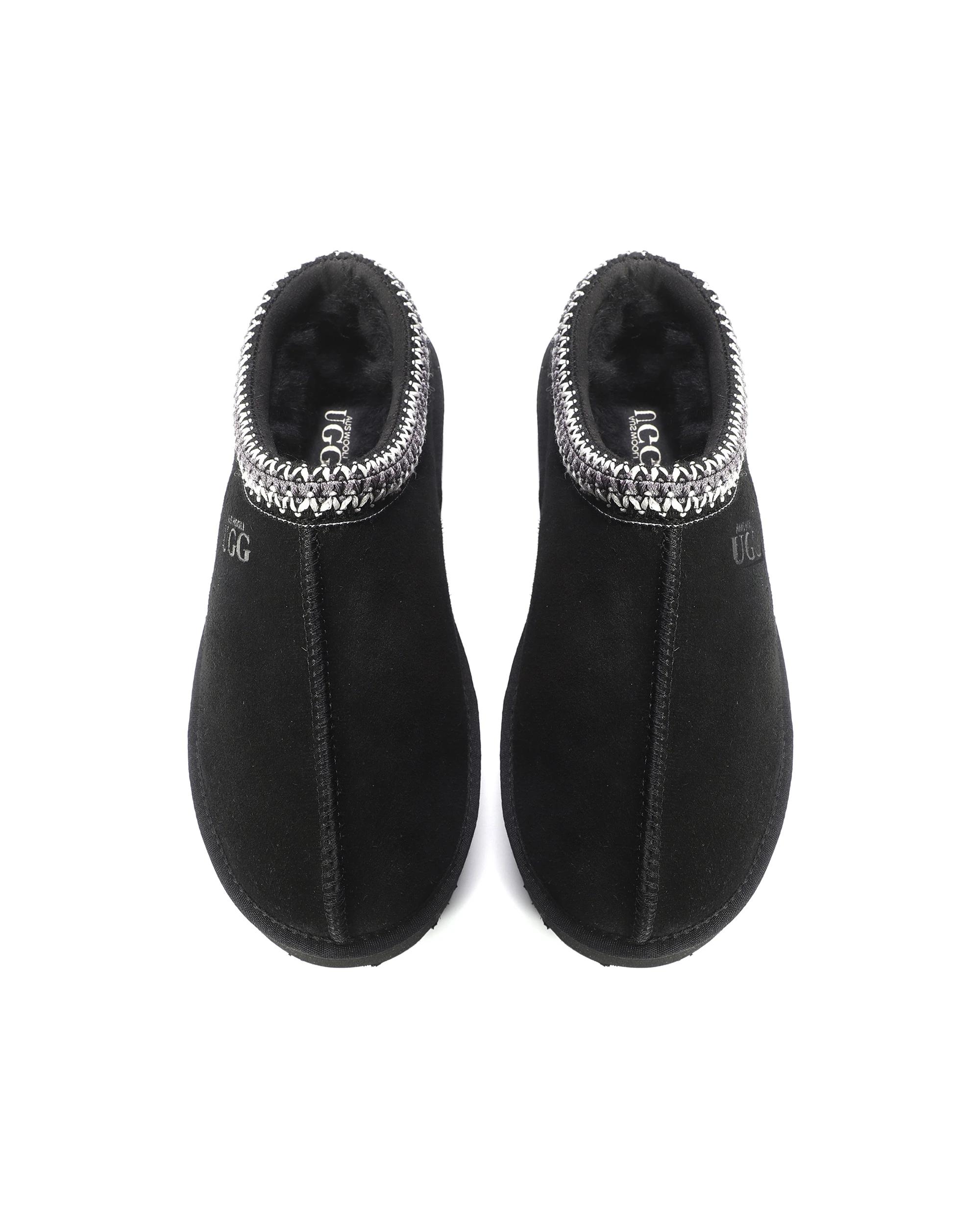 2 AUS WOOLI MENTONE Ankle Braid Platform UGG Slippers Black, 2 of 6