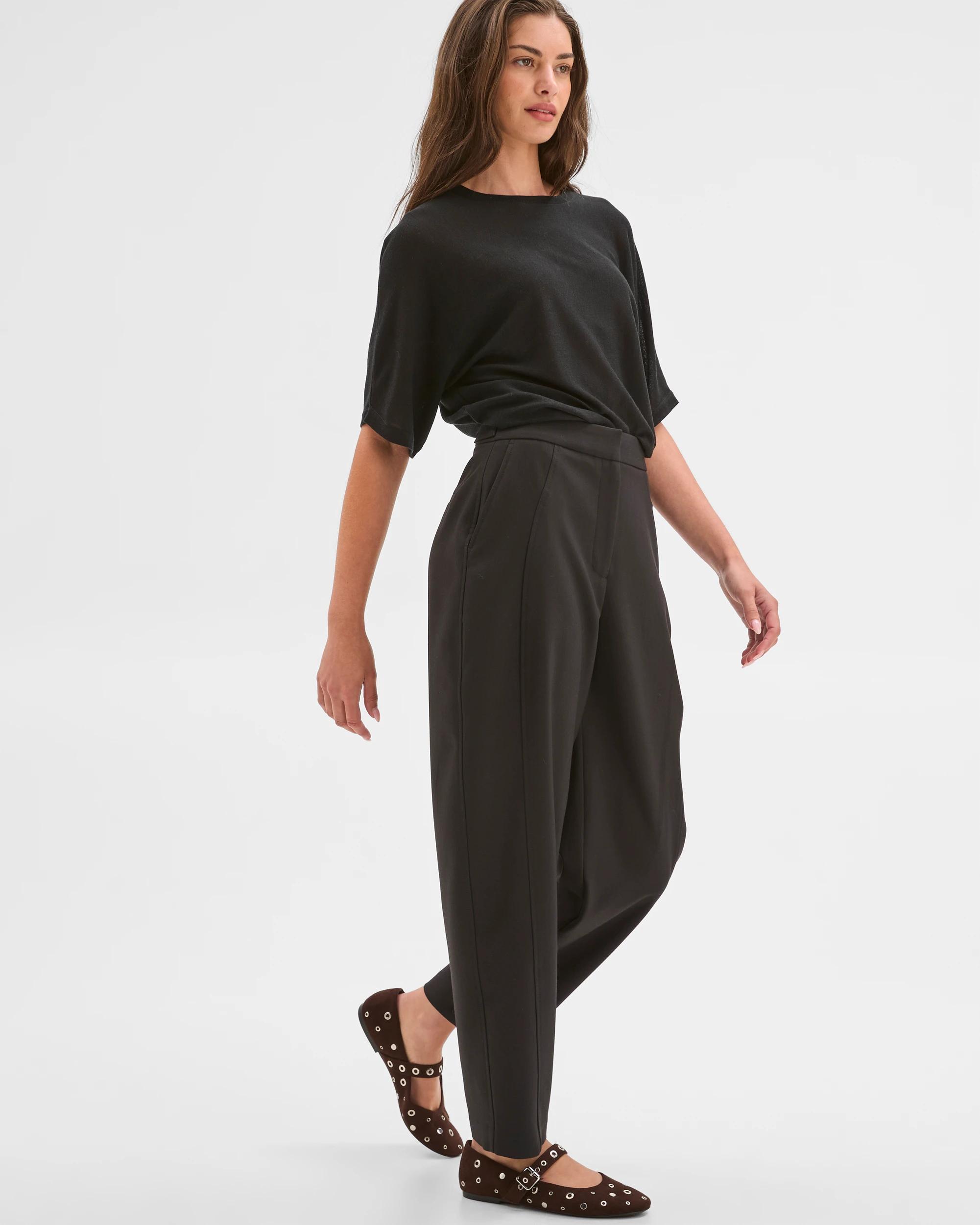 2 Target Petites Petites Tailored Barrel Leg Pants BLACK, 2 of 4