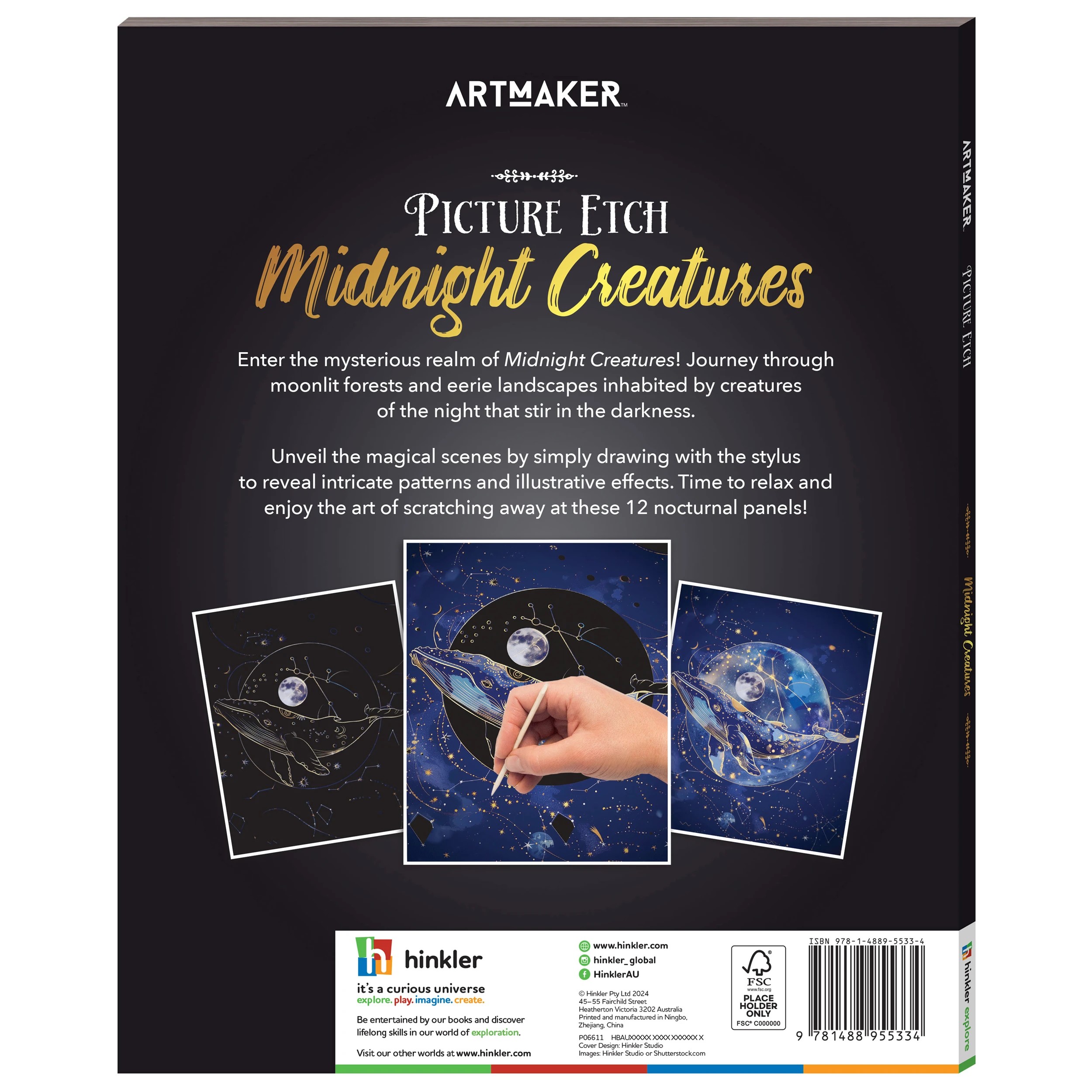 4 Art Maker Picture Etch Midnight Creatures - Book, 4 of 4