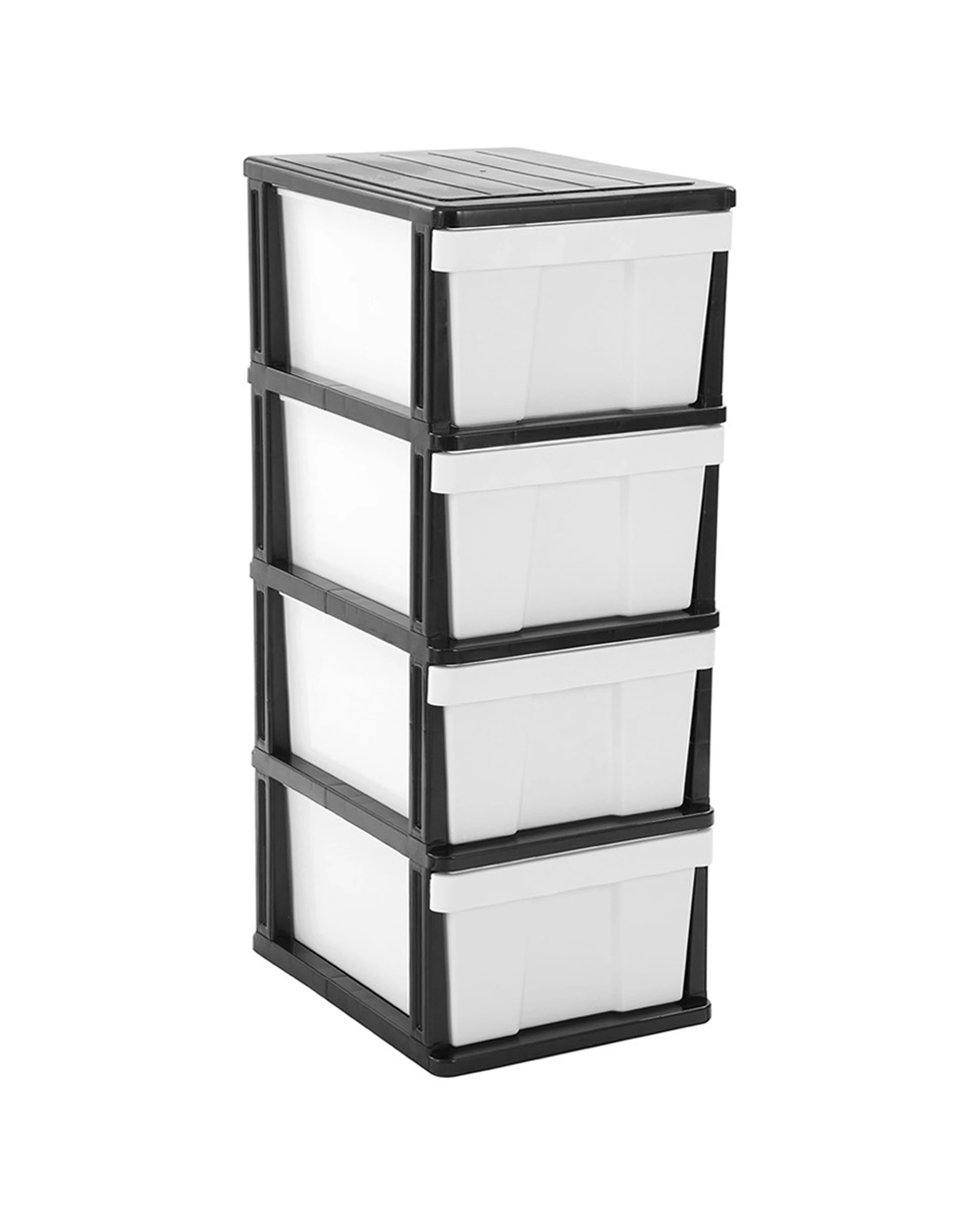 1 Boxsweden Mega 4 Drawer Plastic Cabinet 103cm And White Storage Unit.
 - Black, 1 of 5