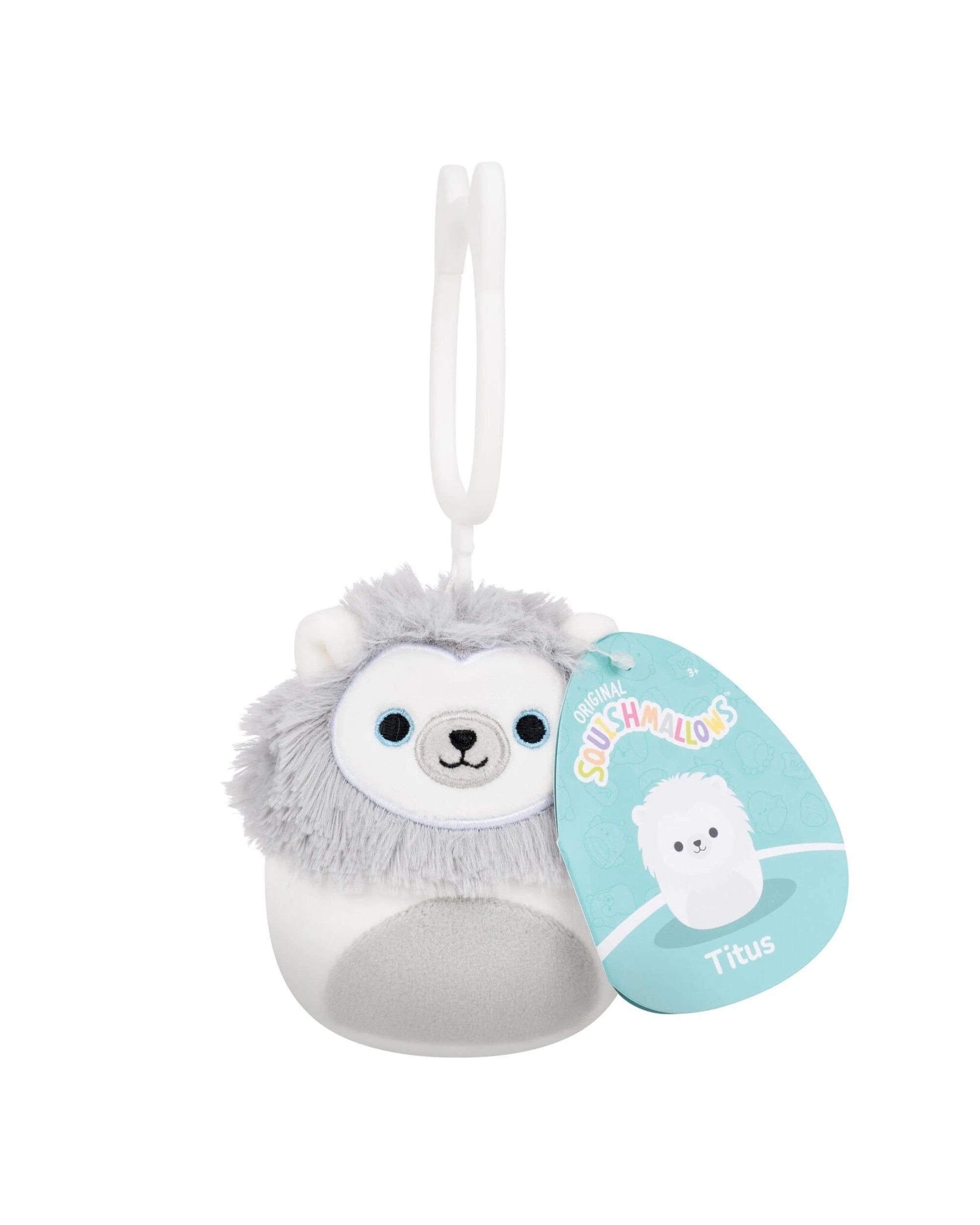 1 Squishmallows Titus the Lion 3.5 inch Clip-On Plush - White, 1 of 3