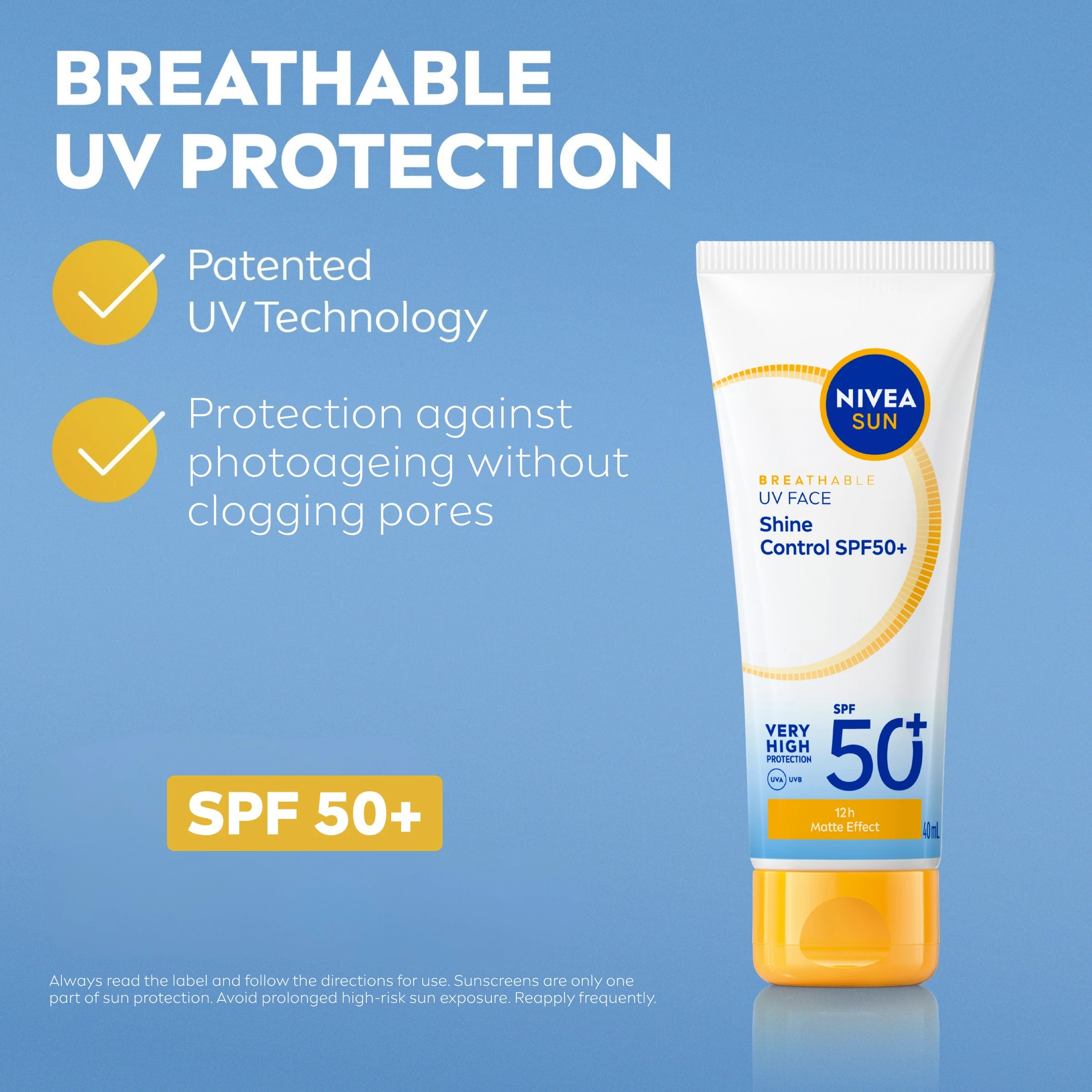 3 NIVEA Sun Breathable UV Face Shine Control SPF 50+ 40ml, 3 of 10