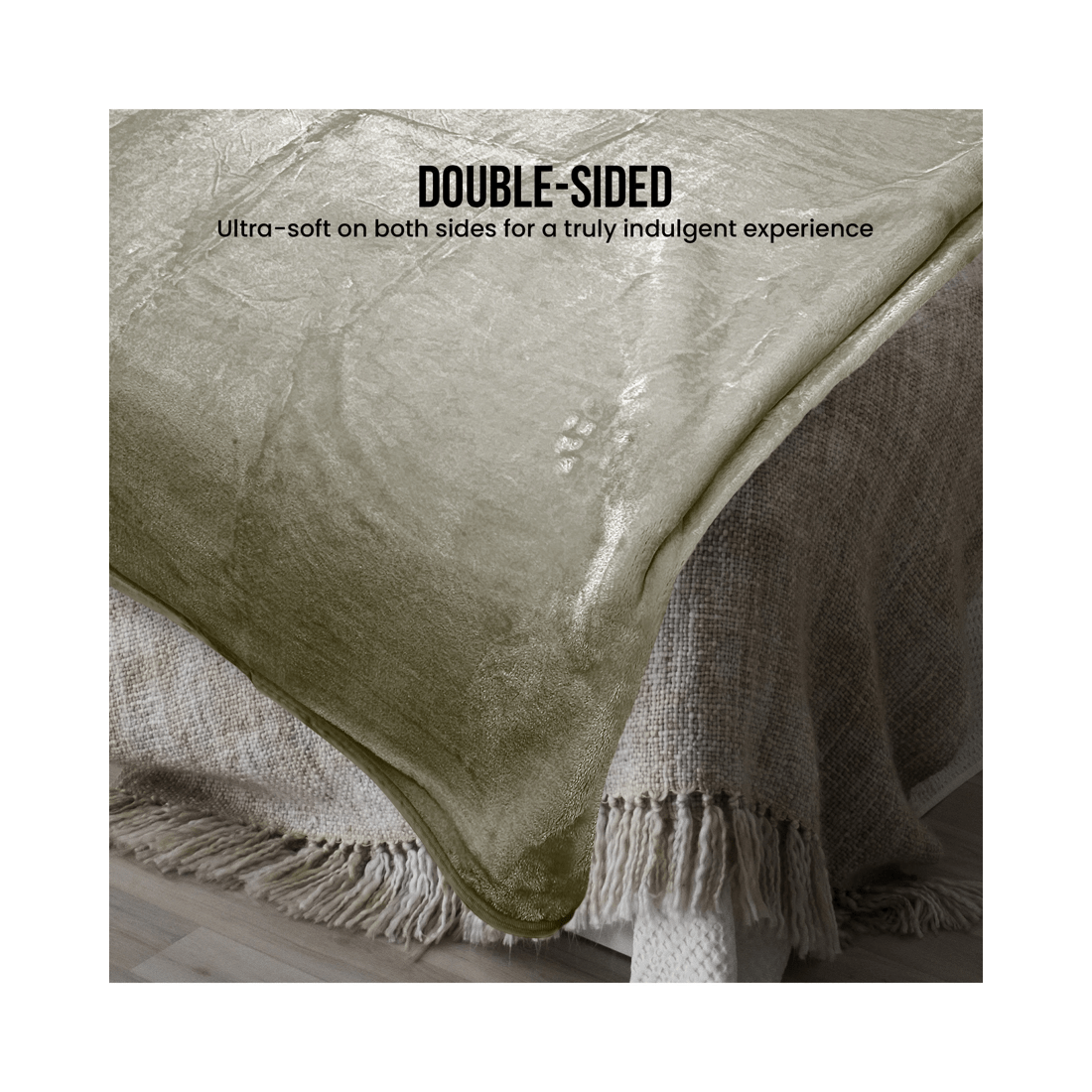 7 Laura Hill 3m X 3m Xl Faux Mink Blanket Double-sided Soft Plush Bed Oversized Throw Rug Olive
 - Super King Bed, 7 of 9