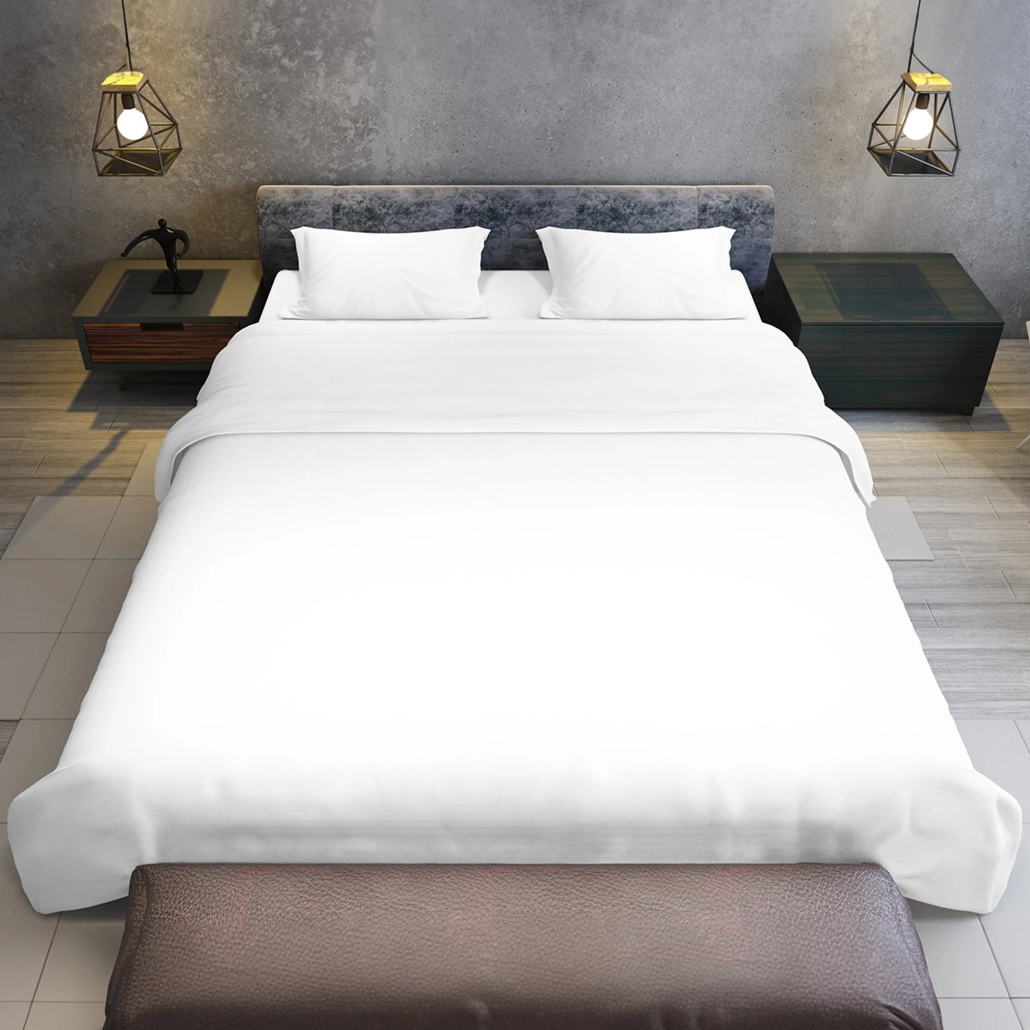 7 4pc 1000 Thread Count Cotton Rich King Bed Sheet Gift Pack Cvc Microfibre Blend In White
 - King Bed, 7 of 8