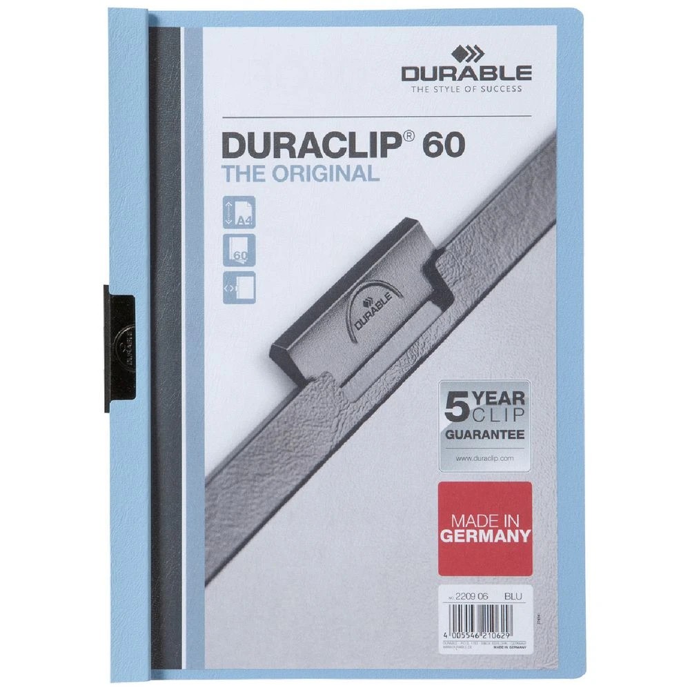 1 Durable A4 Duraclip 60 Clamp File Blue, 1 of 1