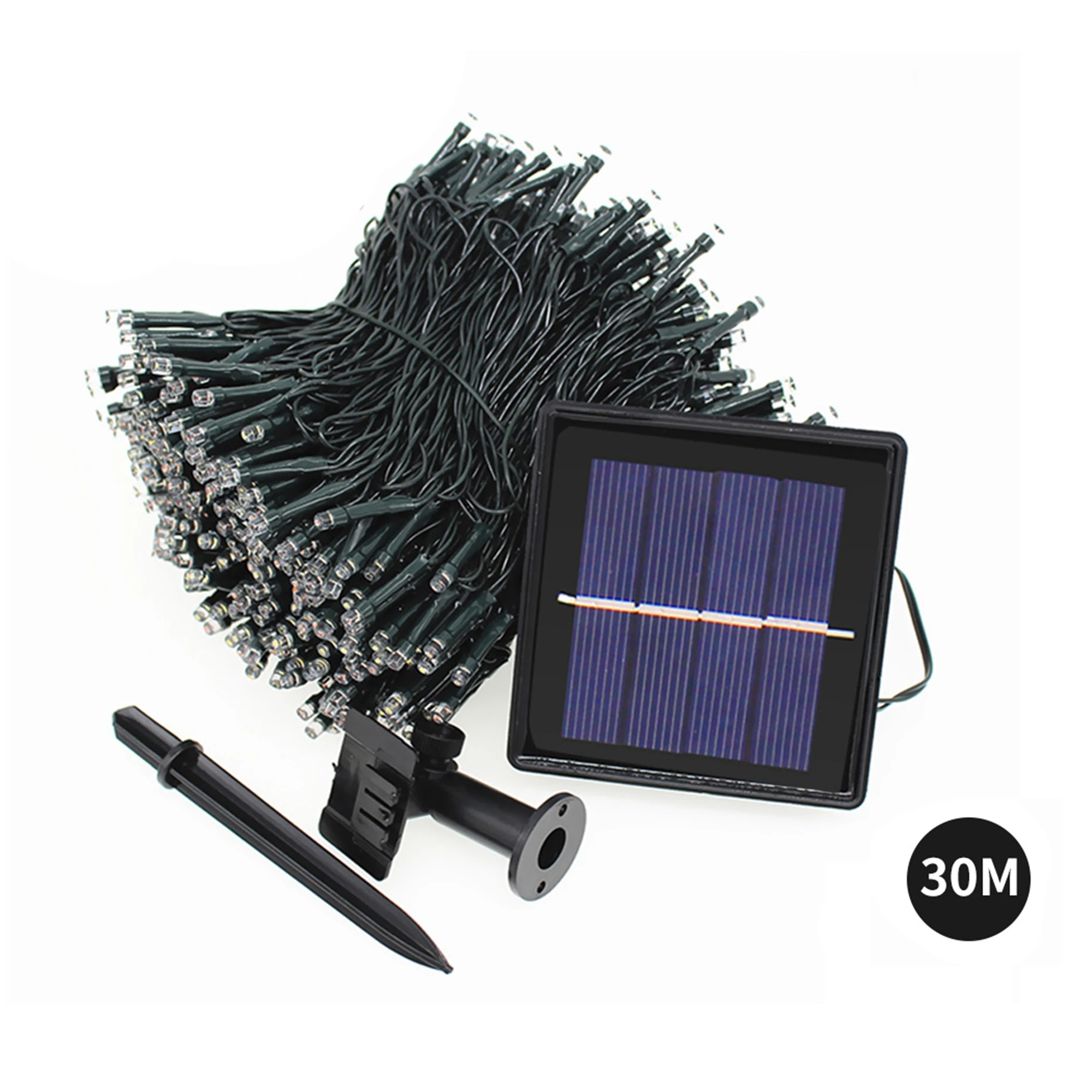 2 Emitto 30m 300LED String Solar Powered Fairy Lights Garden Christmas Decor Multi Colour, 2 of 5