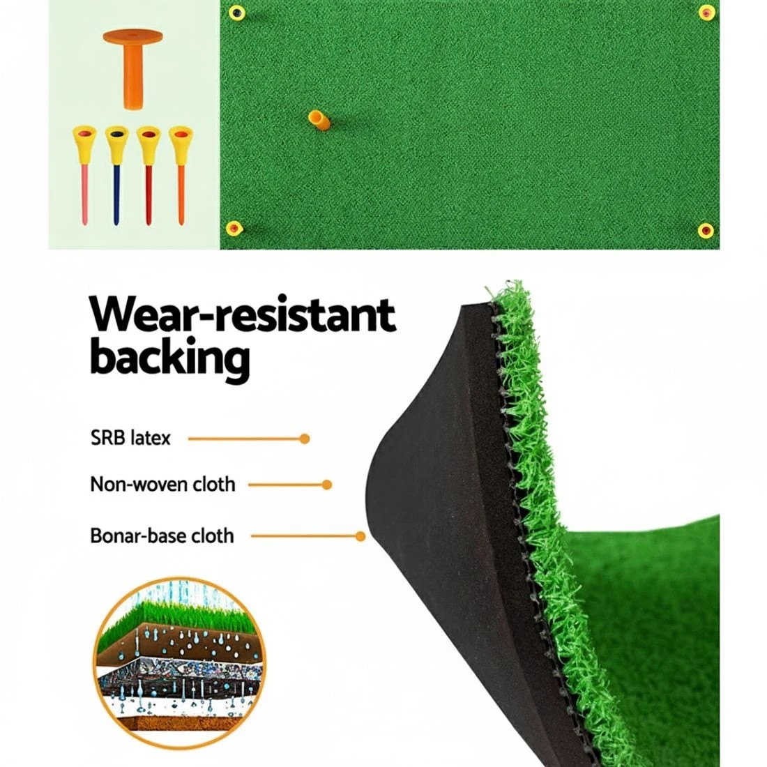 5 Everfit Golf Hitting Mat Portable Driving Range Practice Training Aid - Green, 5 of 6