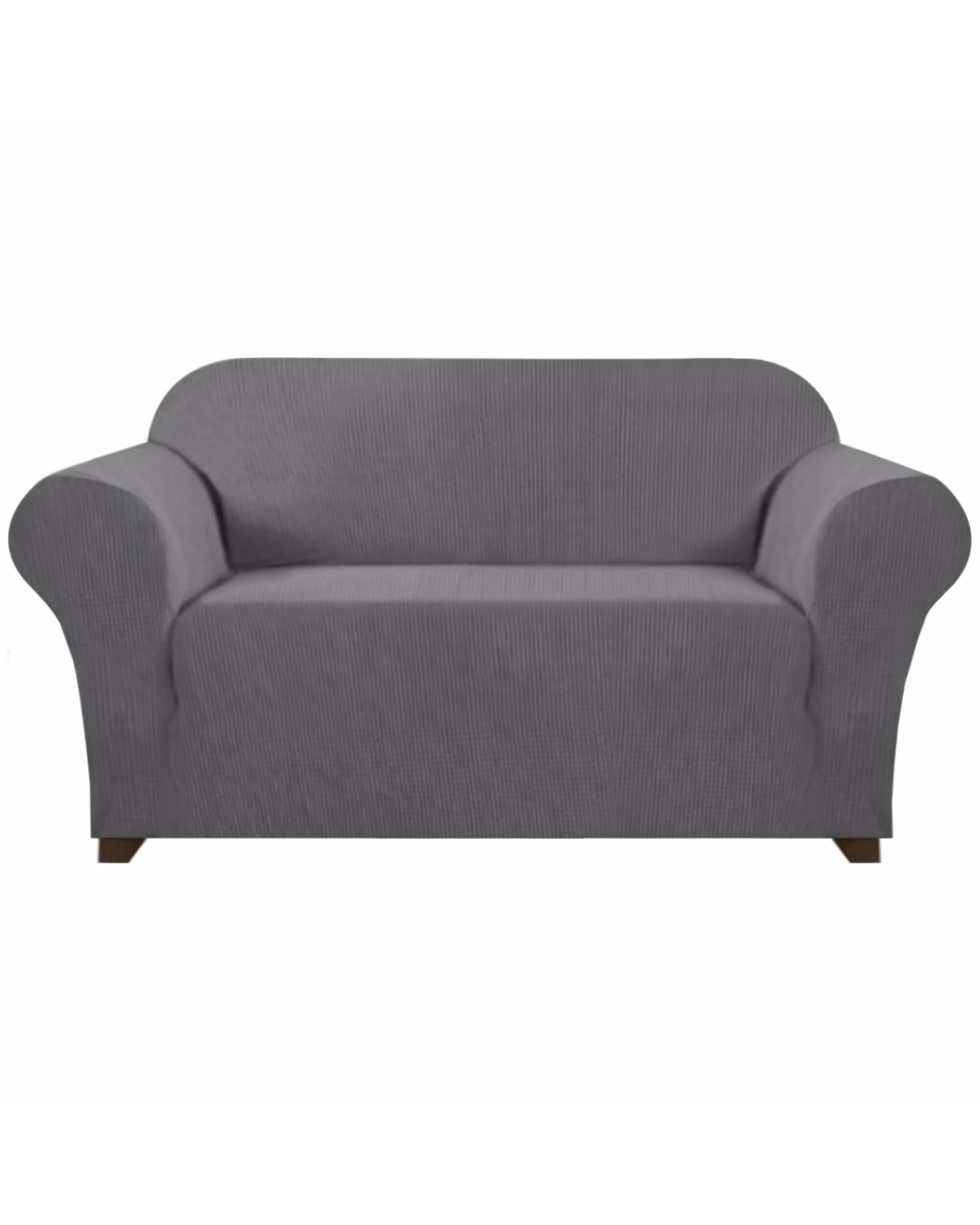 1 Smarcute 2 Seater High Stretch Jacquqard Textured Sofa Cover - Grey, 1 of 5