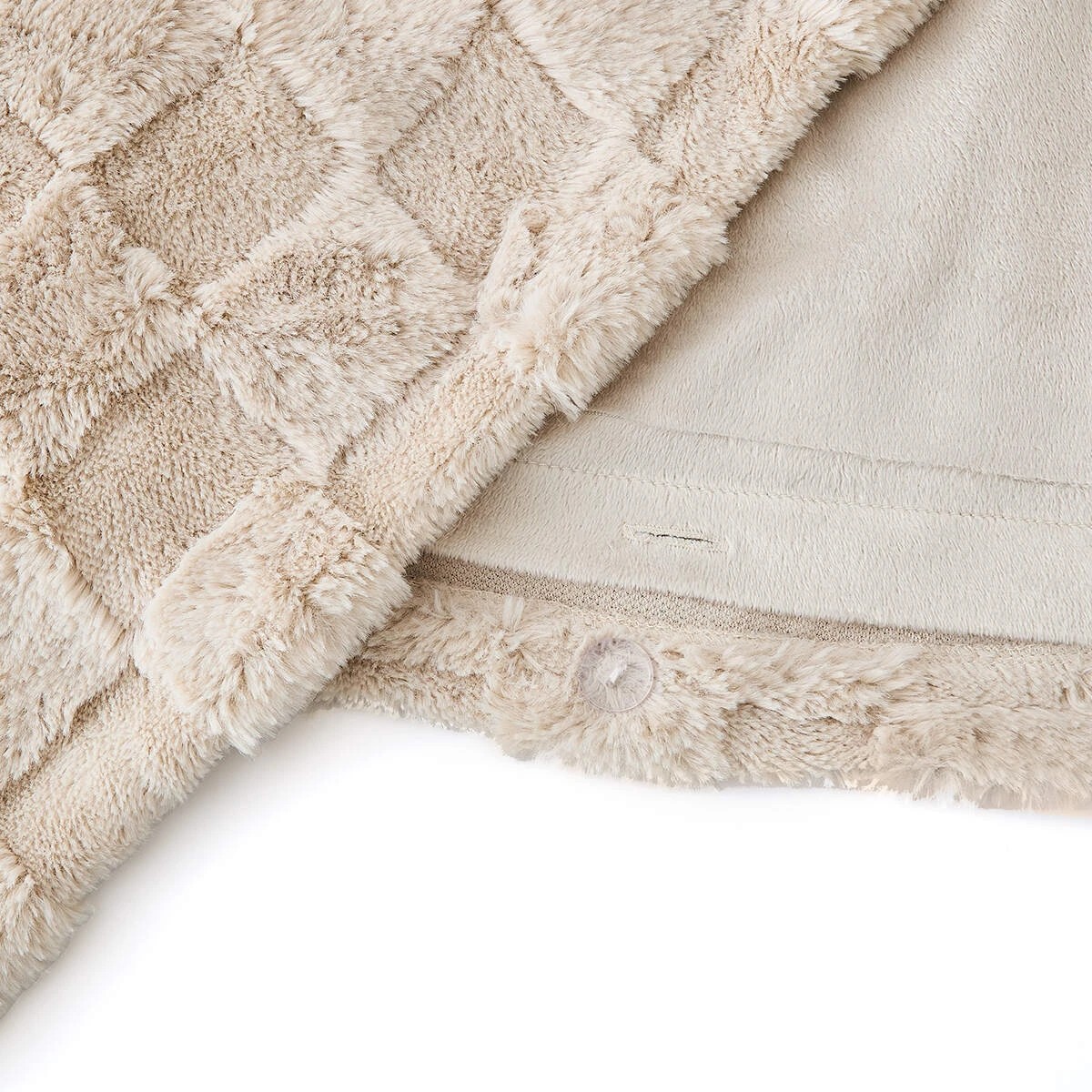 6 Check Quilt Cover Set - Queen Bed, Beige, 6 of 6