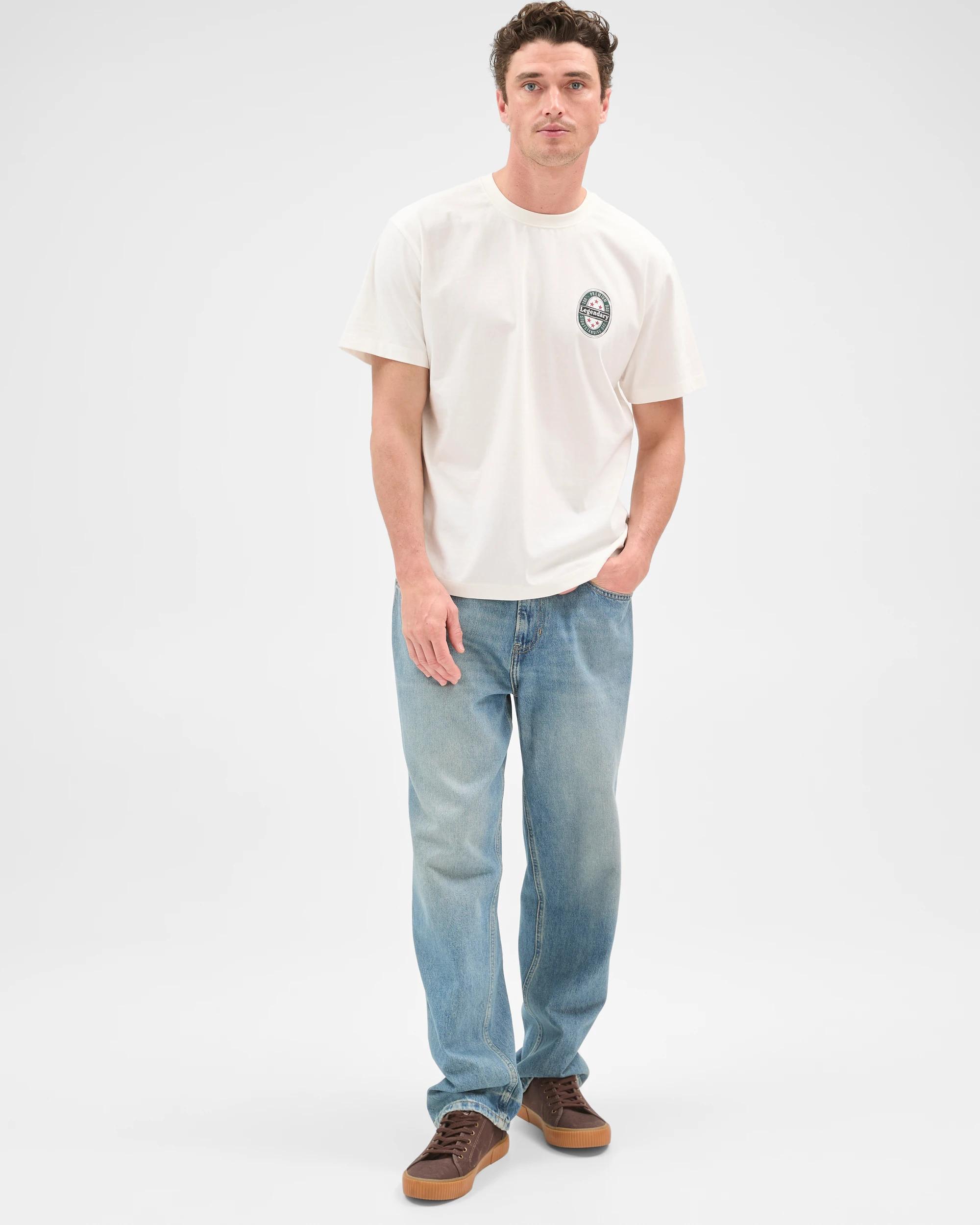 4 Target Man Australian Cotton Short Sleeve T-Shirt WHITE LAGER THAN LIFE, 4 of 6