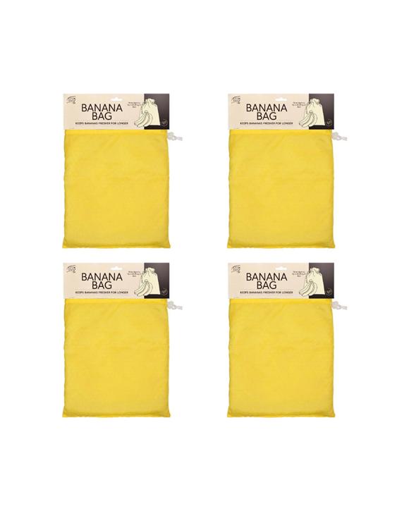 Eco Basics 4PK Banana Bag Fruit Storage Pouch Container Moisture Control - Yellow