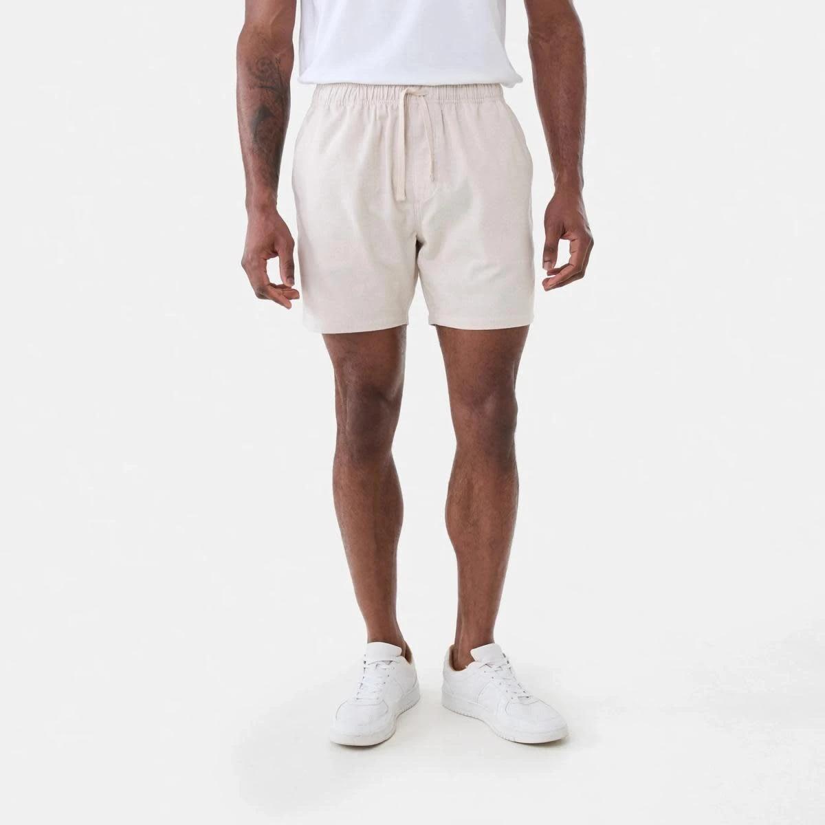 6 Textured Volley Shorts NATURAL YD, 6 of 6