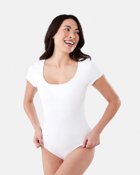 Short Sleeve Scoop Neck Bodysuit