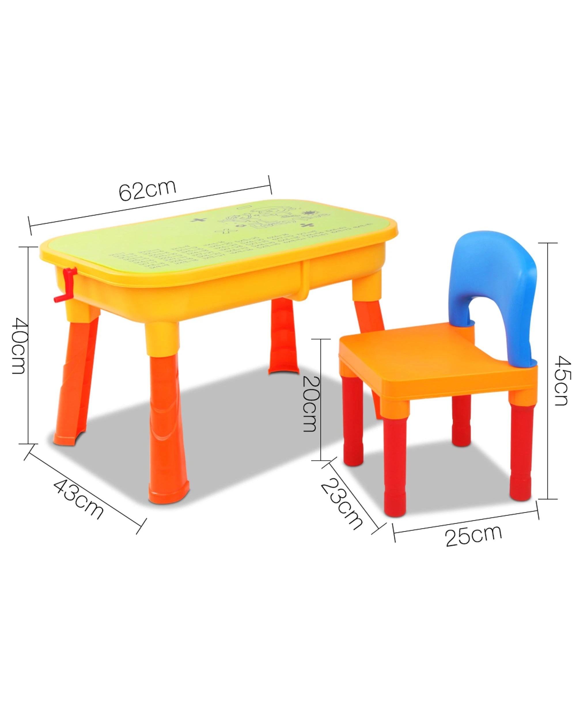 3 Keezi Kids Sandpit Pretend Play Set Sand Water Table Chair Outdoor Beach Toy
 - Blue, 3 of 3