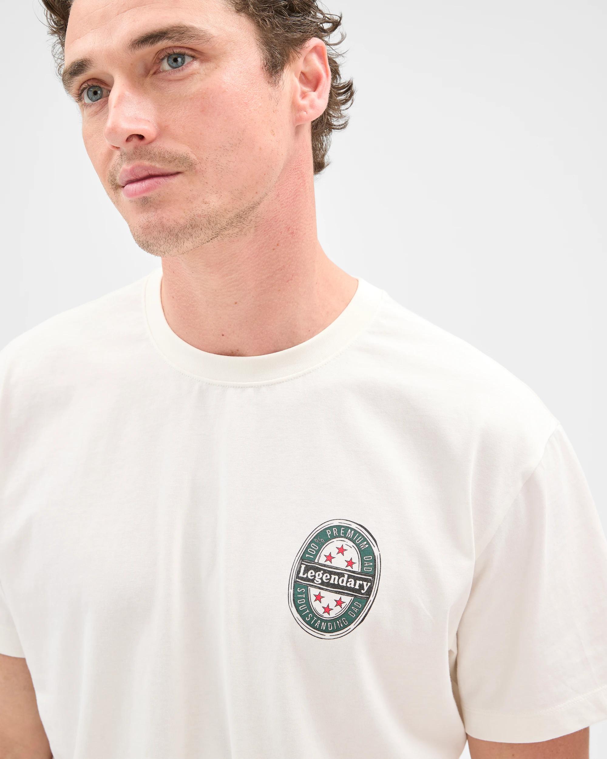 3 Target Man Australian Cotton Short Sleeve T-Shirt WHITE LAGER THAN LIFE, 3 of 6
