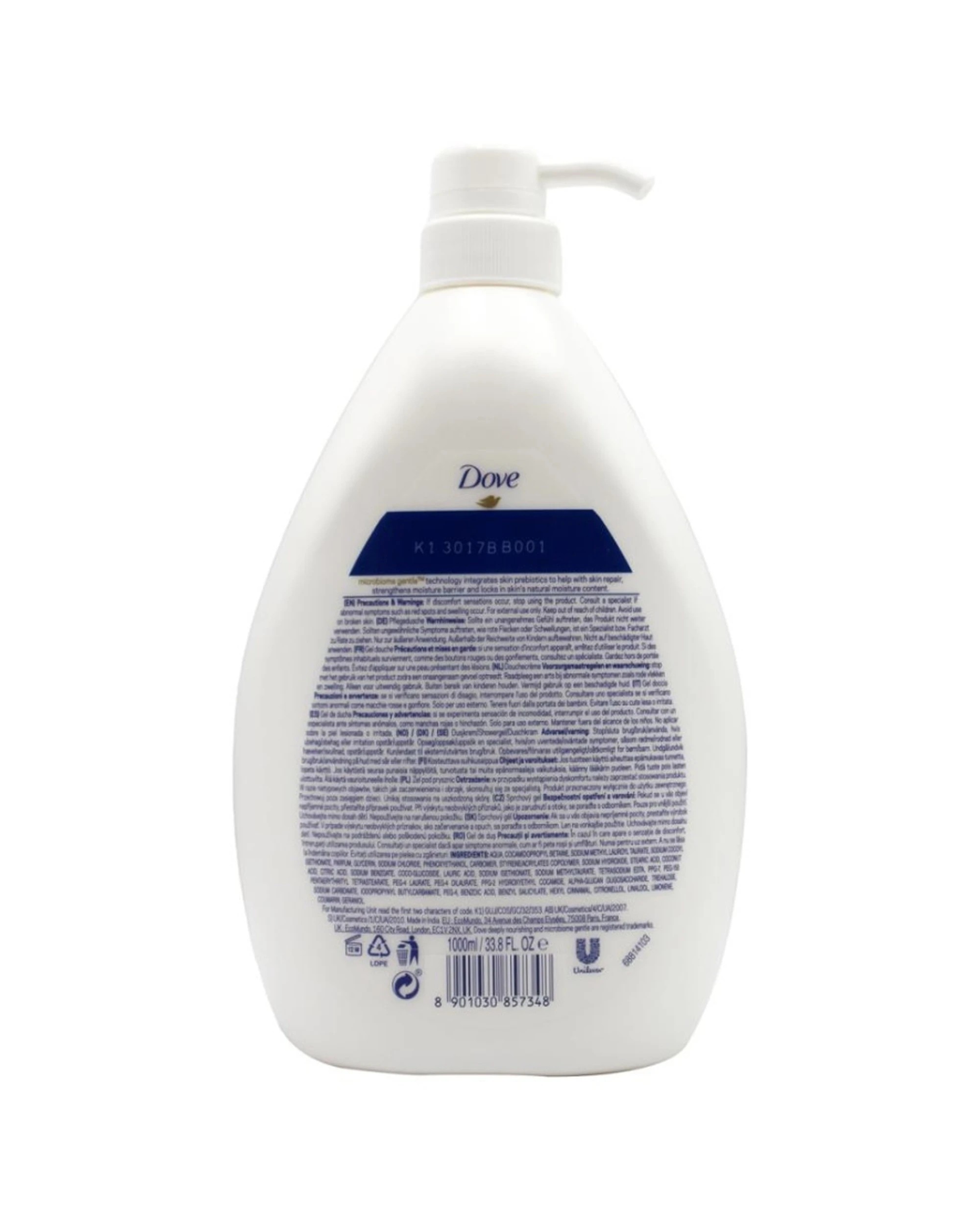 3 Dove 6pk Deeply Nourishing Moisturising Formula Body Wash 1000ml - White, 3 of 3