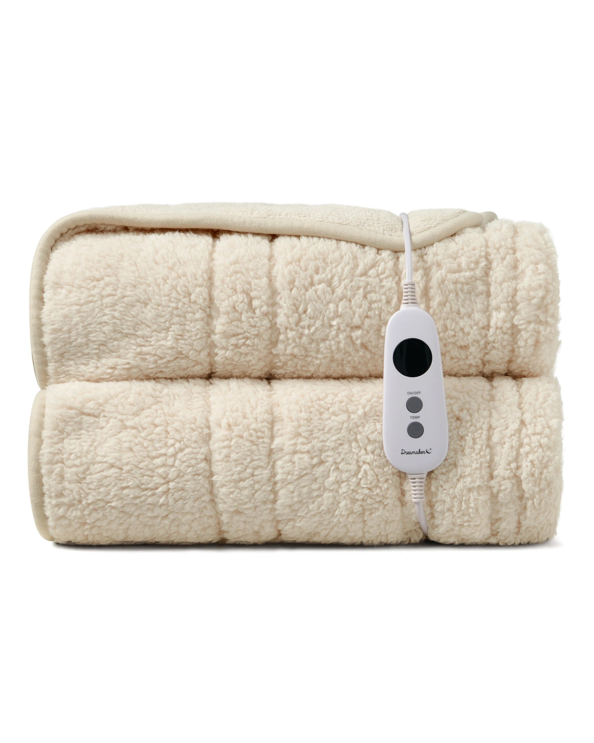 2 Dreamaker Eve Reversible Sherpa & Coral Fleece Heated Throw 180x200cm - Cream, 2 of 8