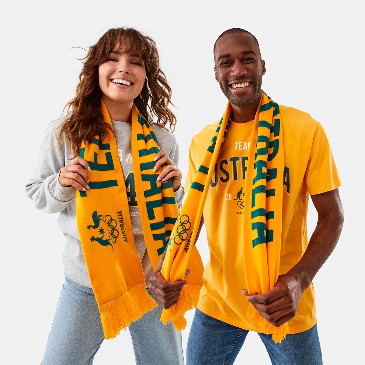 1 Active Unisex Olympics Team Aus Scarf Oz Yellow, 1 of 10