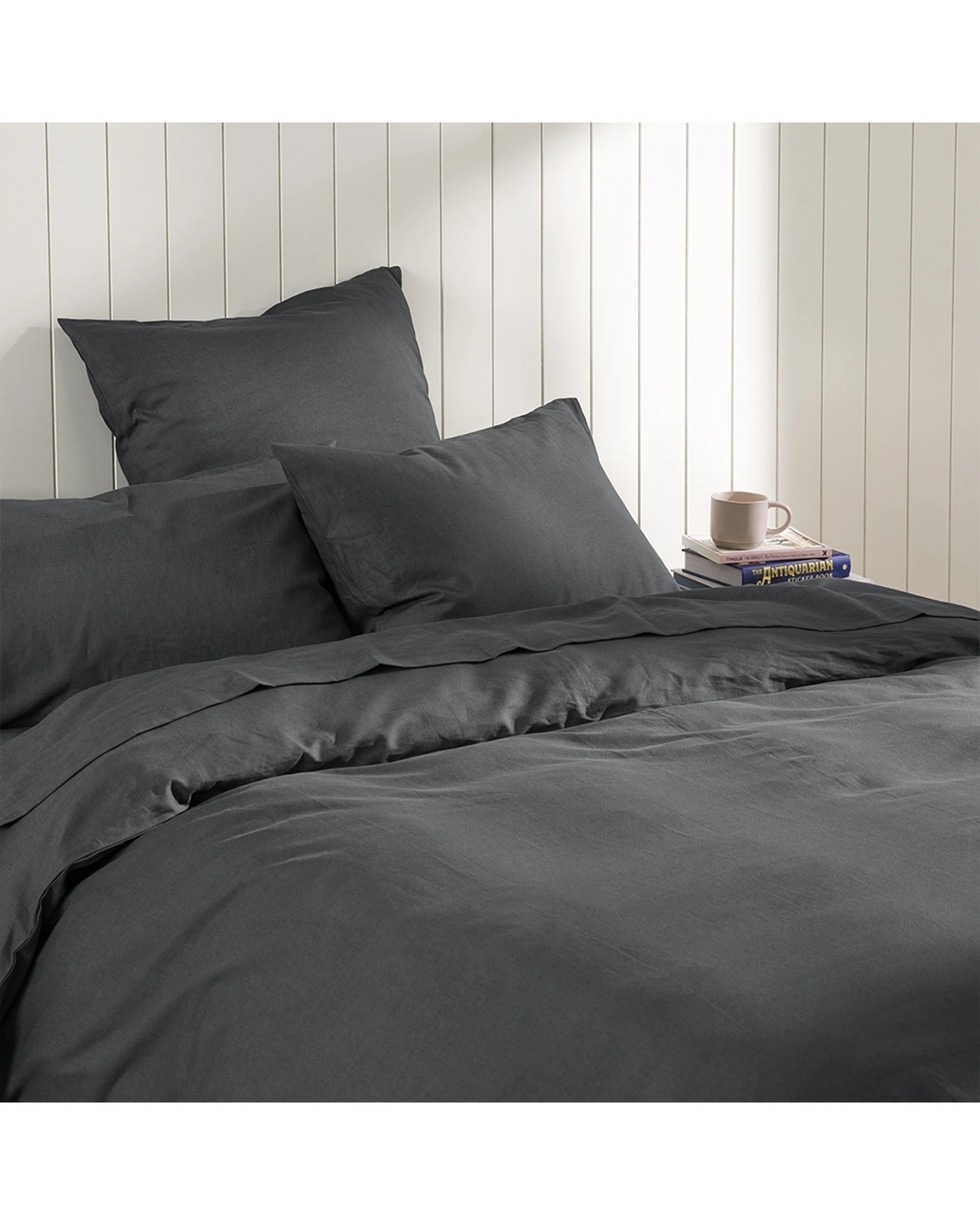 4 Ecology Dream Flat Sheet Bedding Bed Linen Storm - King Bed - Charcoal, 4 of 4