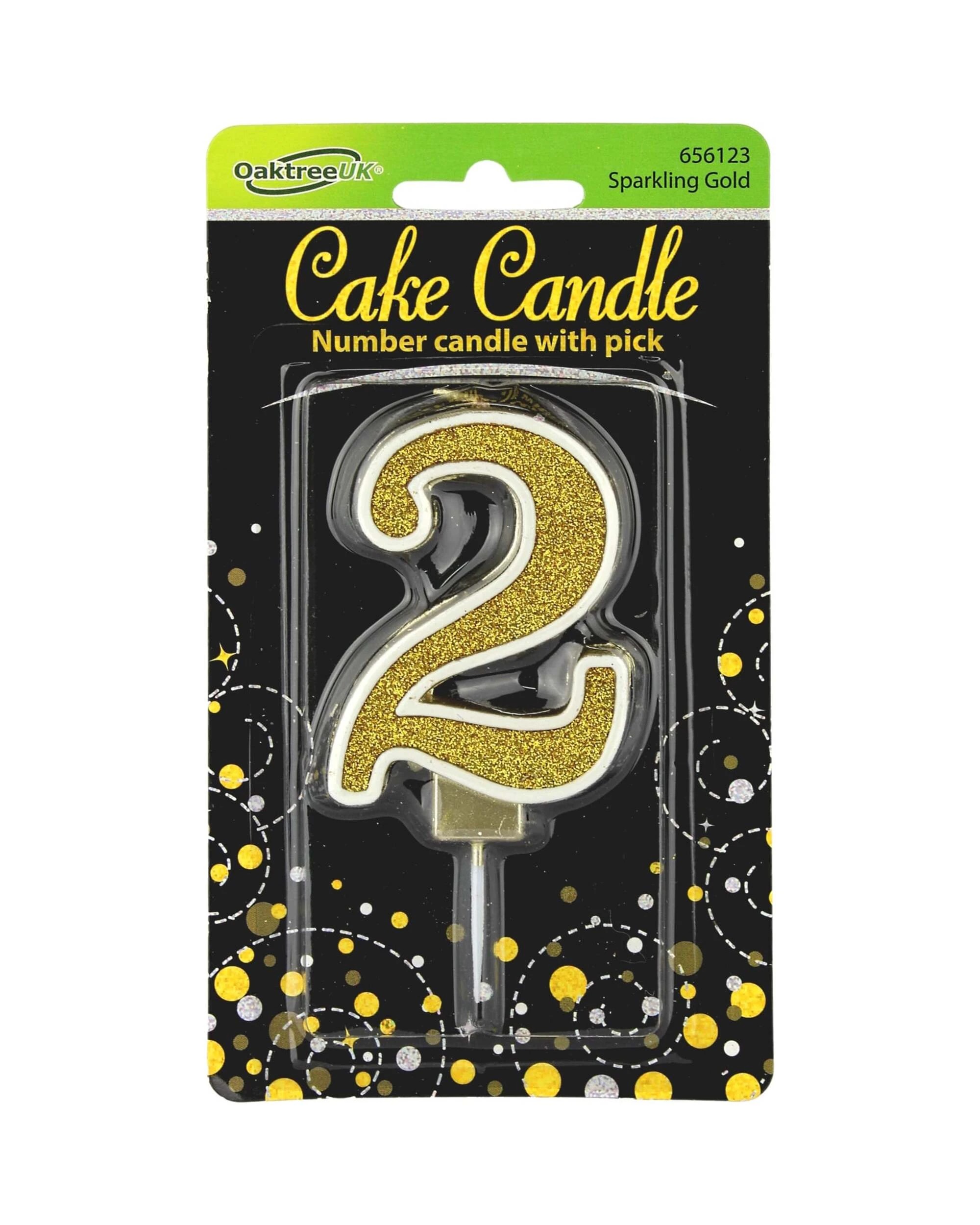 1 Alpen Sparkling Fizz Number 2 Candle - Gold, 1 of 1