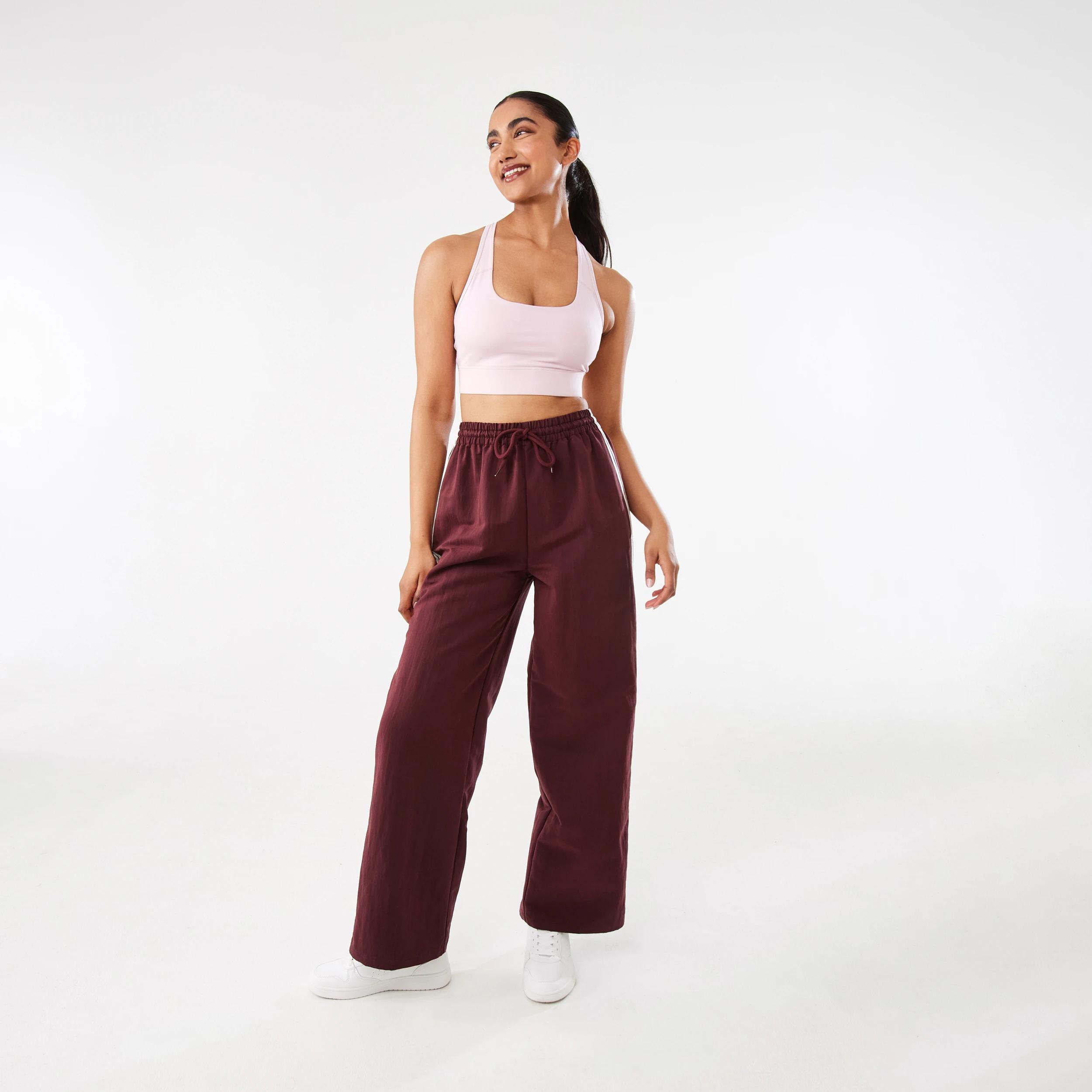 2 Active Womens Contrast Panelled Pants BURGUNDY CHERRY, 2 of 9