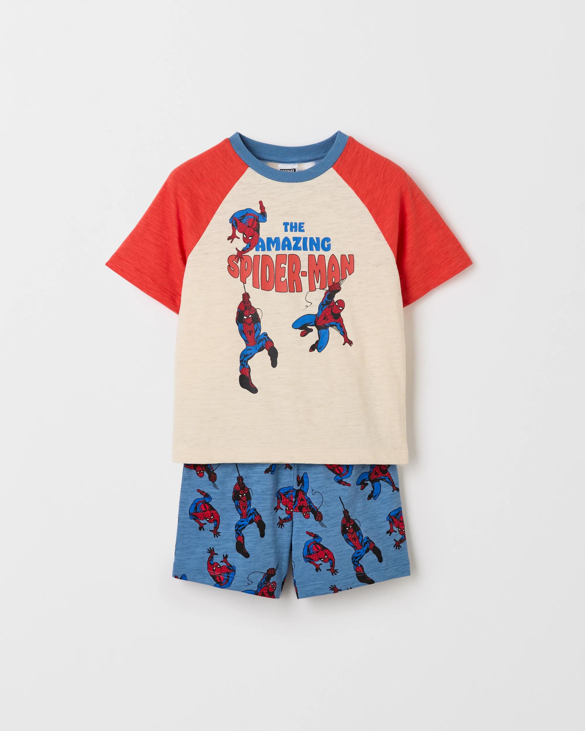 7 Disney Marvel Spider-Man Australian Cotton Younger Boys Raglan Sleeve Knit Pyjama Set SPIDER-MAN MULTI, 7 of 8