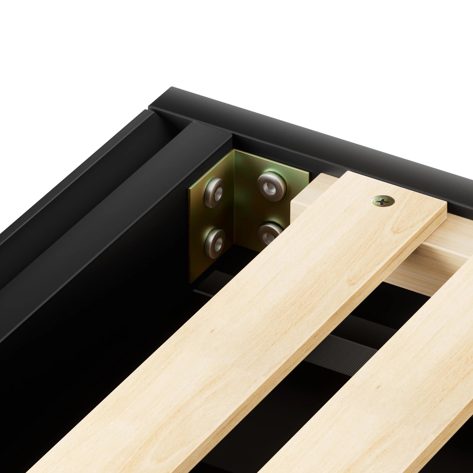 7 Alfordson Wooden Bed Frame Queen Size Rattan Bed Base with Storage Drawers - Black, 7 of 10