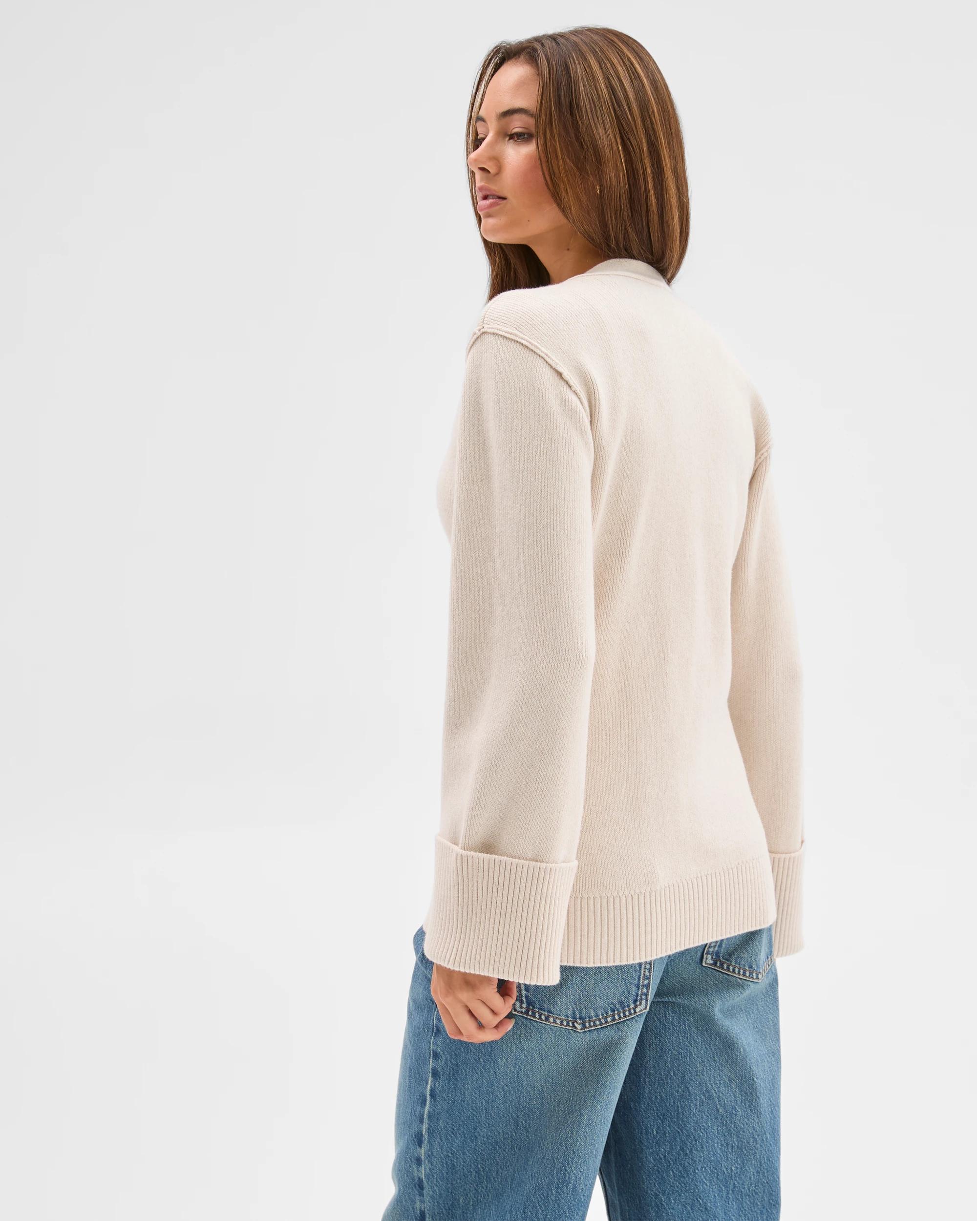 8 Lily Loves Australian Cotton Blend Longline Cardigan OAT, 8 of 8