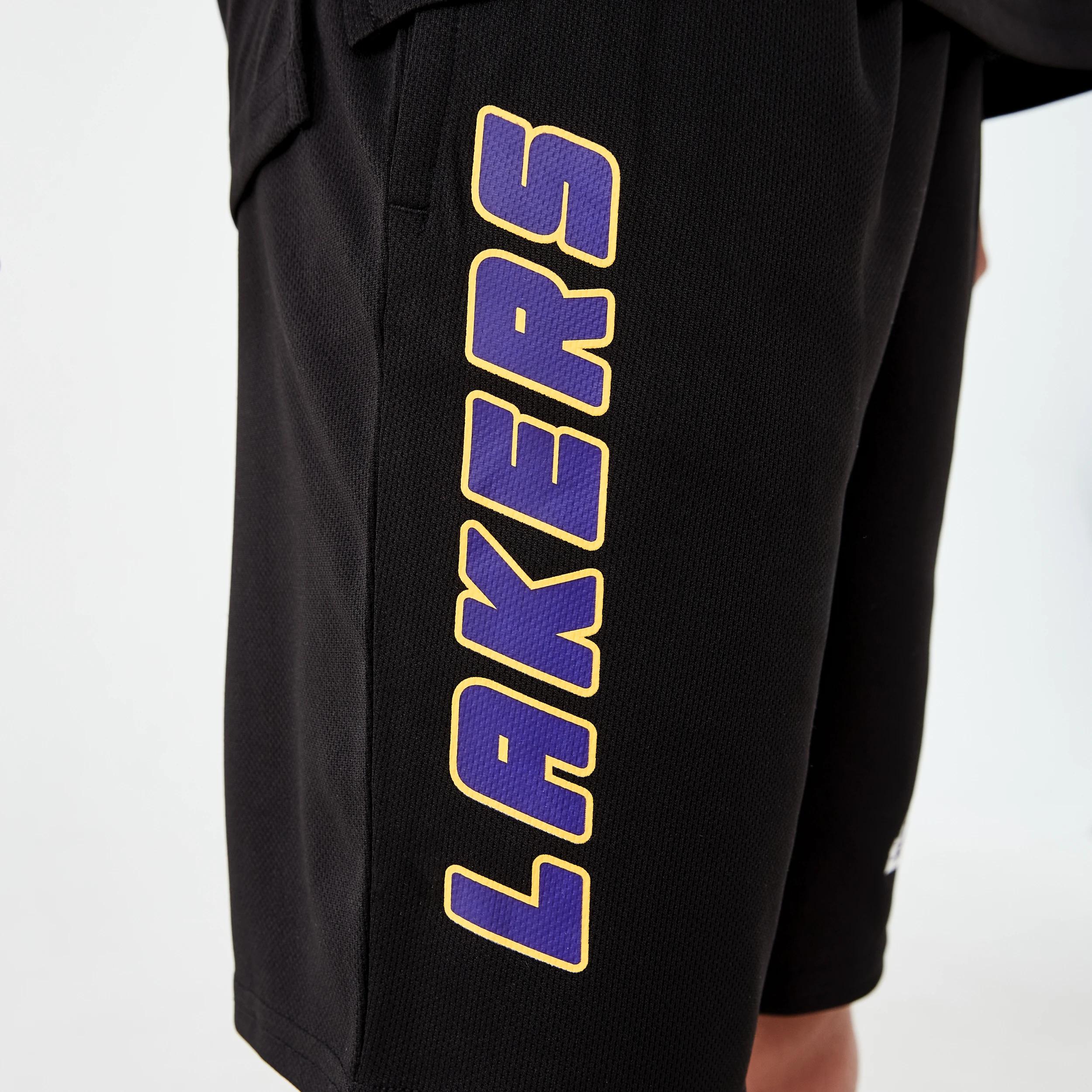6 Official NBA Kids Mesh Shorts BLACK LAKERS MESH SHORT, 6 of 8
