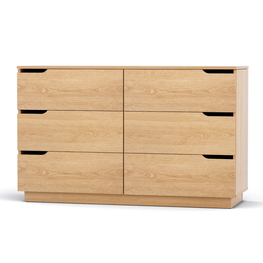 1 Artiss 6 Chest of Drawers Dresser Table Pine - Natural, 1 of 7