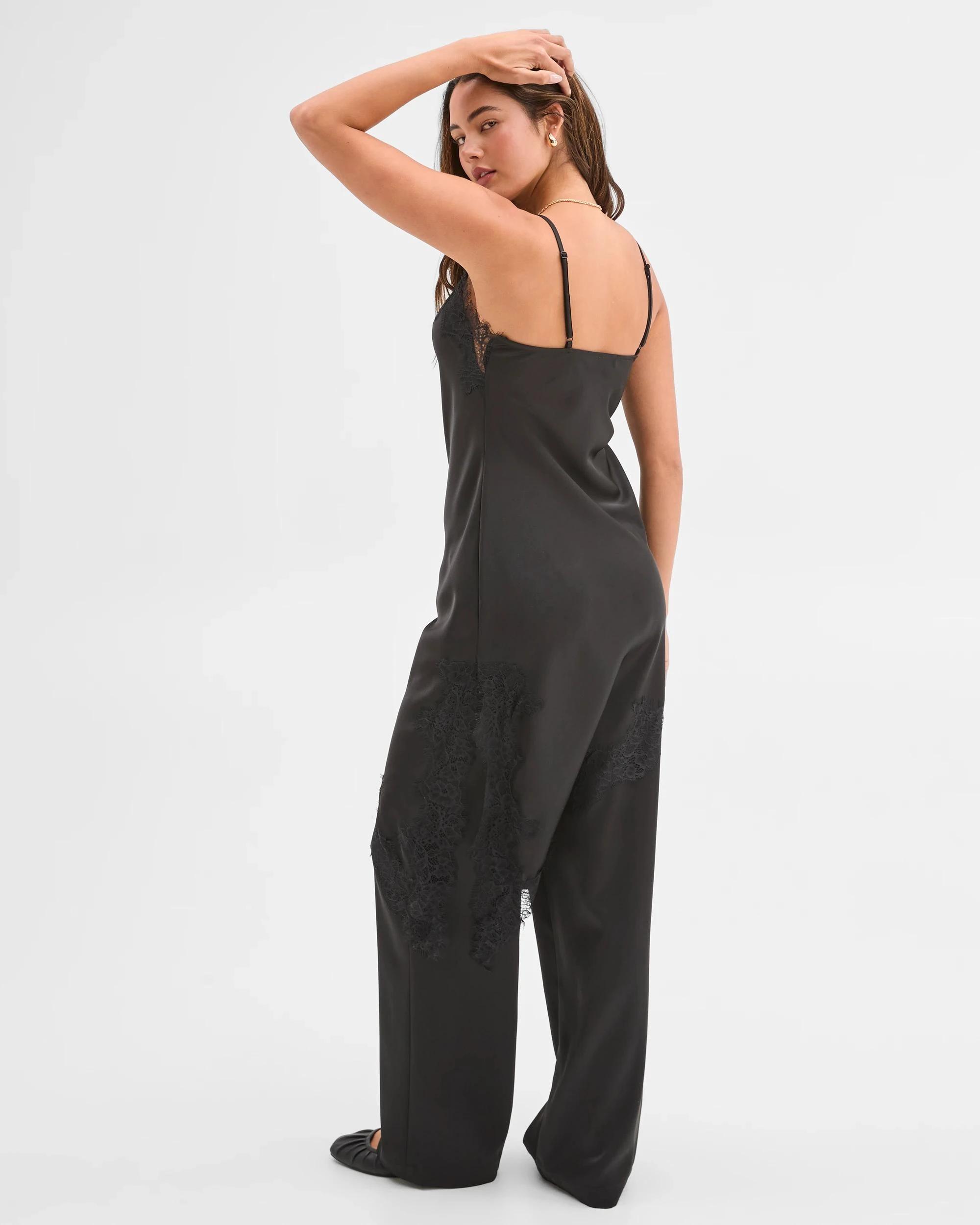 6 Lily Loves Satin Full Length Pants BLACK, 6 of 6