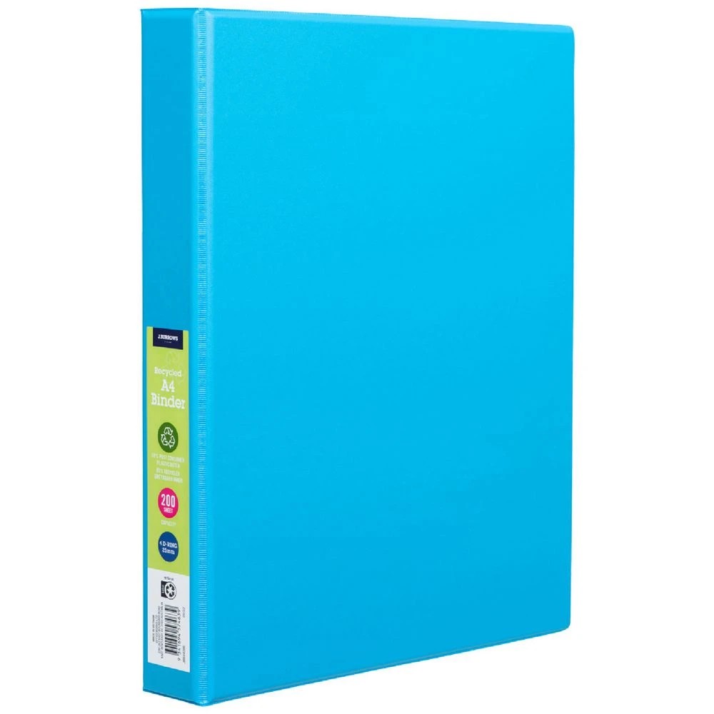 1 J.Burrows A4 4 D-Ring Binder 25mm Blue, 1 of 5