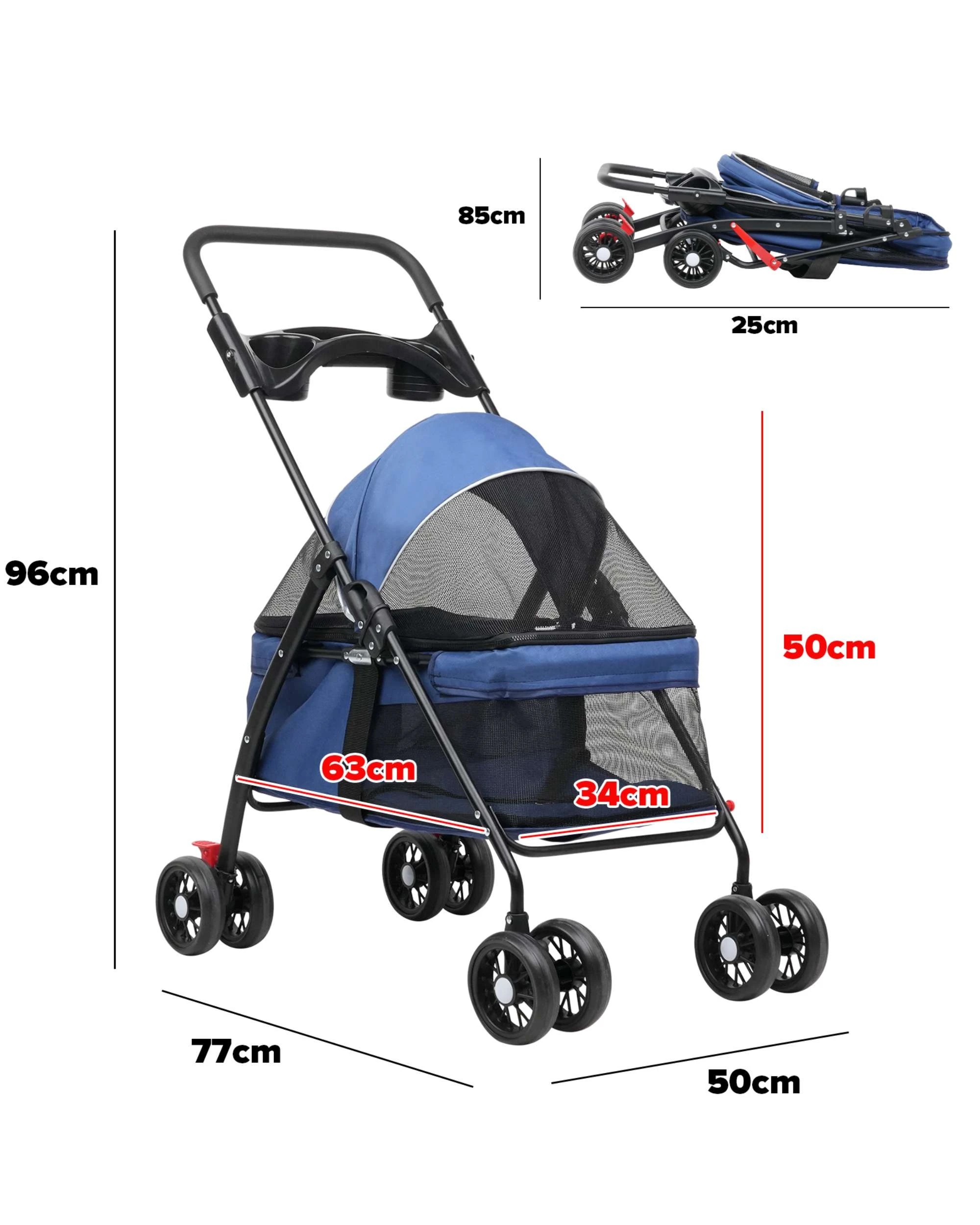 8 Advwin Pet Stroller Pram Dog Cat Carrier, 8 of 8