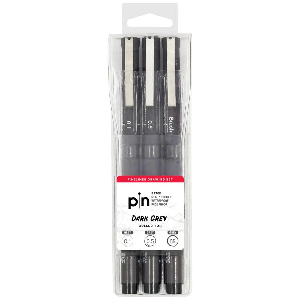 1 Uni Pin Fineliner Grey Collection 3 Pack, 1 of 1