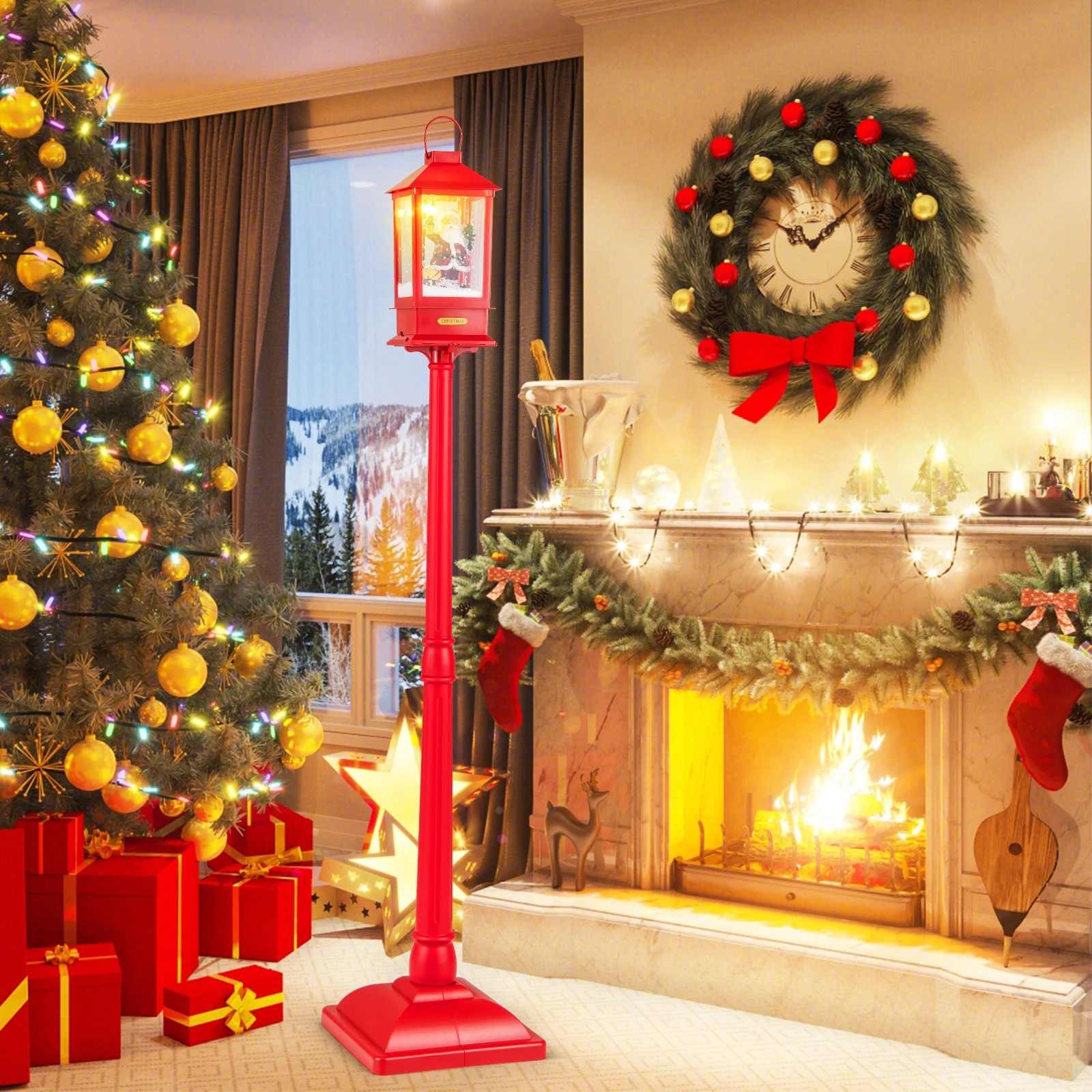 3 Costway 155cm Christmas Street Lamp Sound-Activated Festive Musical Lamp Post, 3 of 6